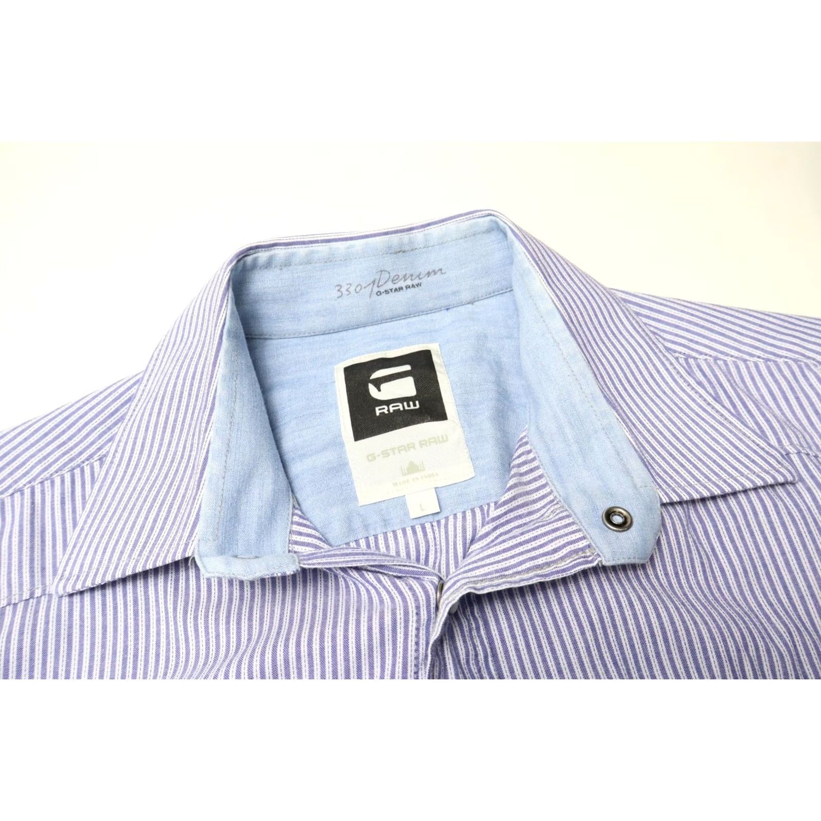 G-Star G-STAR Denim Modern Gould Vanders Shirt Men's LARGE Snap Button Pinstripe Size US L / EU 52-54 / 3 - 4 Thumbnail