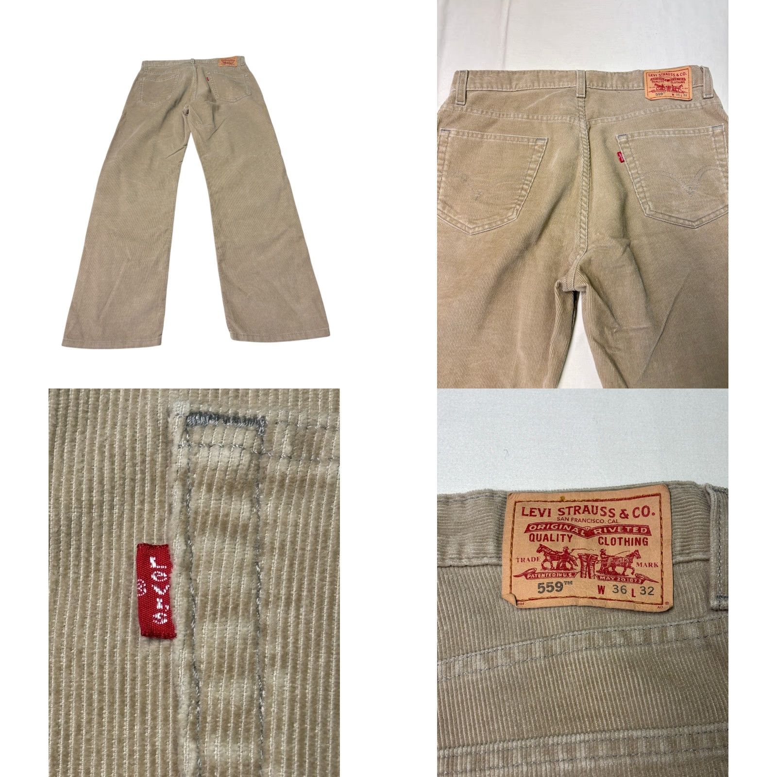 Levi's Levi's 559 Relaxed Straight Corduroy Pants Tan Mens W36 L32 Corduroy Straight Leg 90s Style Jeans Button Zip Pockets Size US 36 / EU 52 - 8 Thumbnail