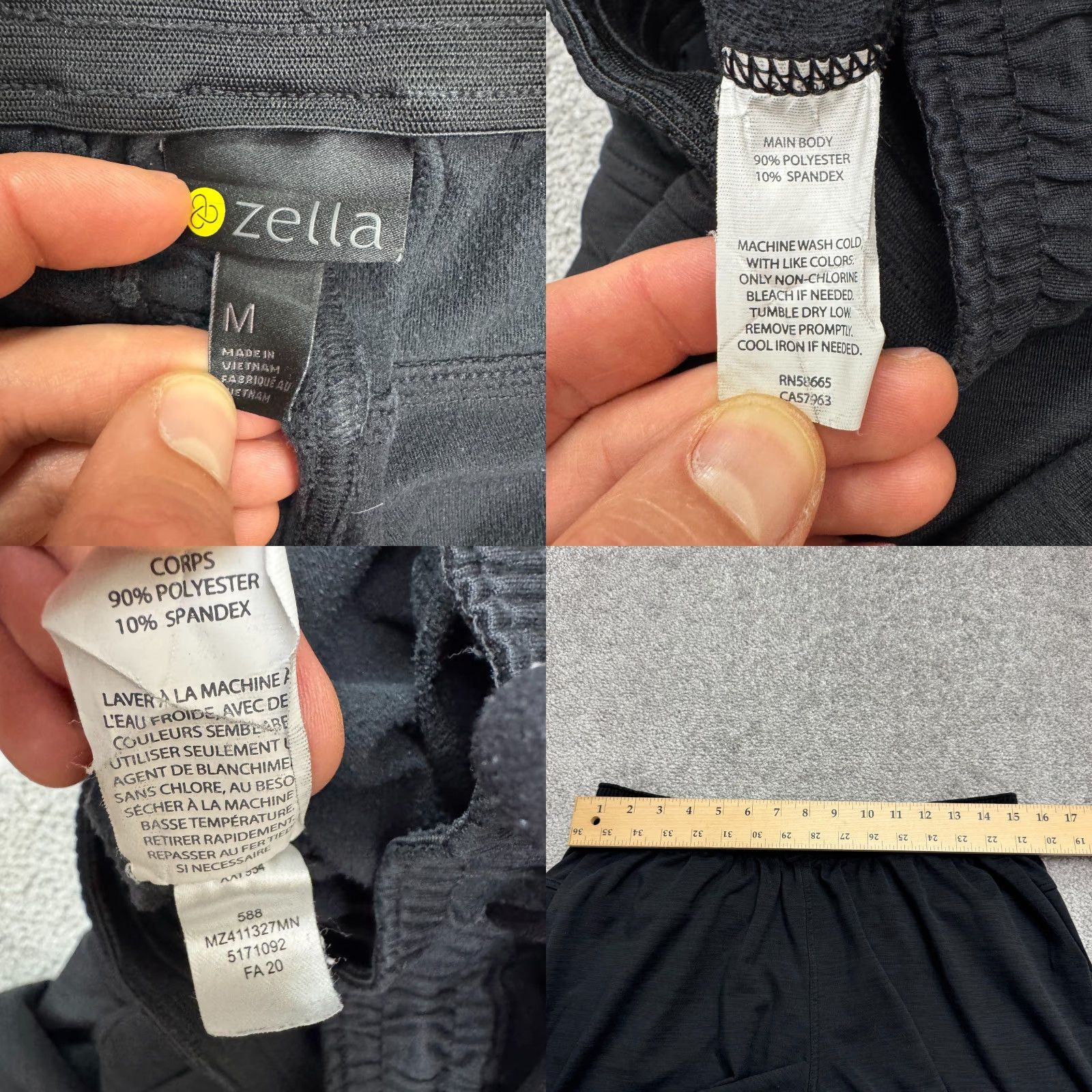 Vintage Zella Pants Women's Regular Black Jogger with Elastic Waist, Tapered Leg, 29in Inseam, Zip Pocket, Activewear Size 32" / US 10 / IT 46 - 8 Thumbnail