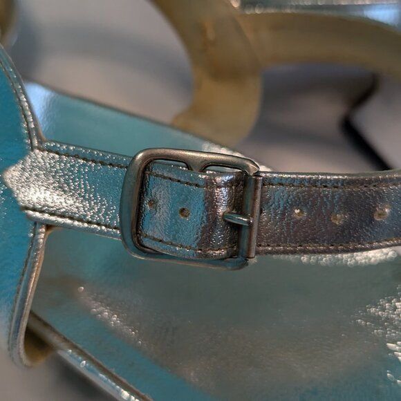 Vintage Vintage Fanfares Silver Slingbacks 1970's Disco Shoes Women' Size US 7.5 / IT 37.5 - 7 Thumbnail