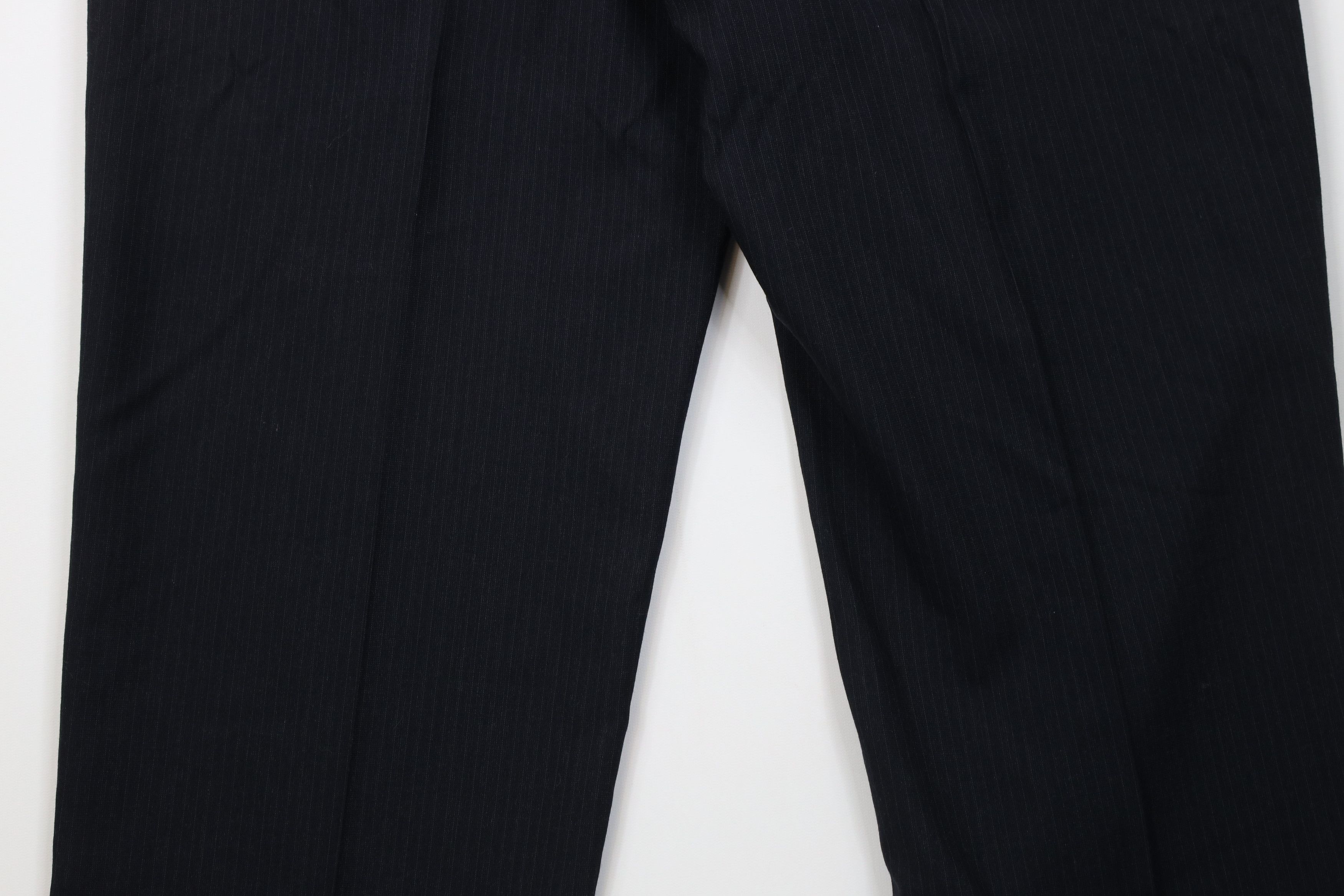 Vintage Vintage 90s Streetwear Pinstriped Wide Leg Chino Pants Black Size US 36 / EU 52 - 9 Thumbnail