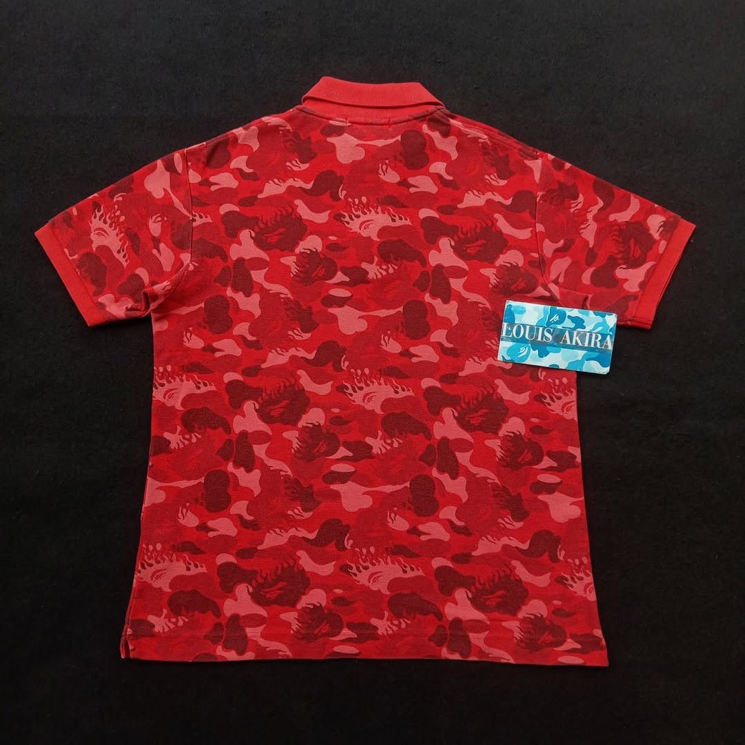 Bape 2009 Bape Fire Red Camo Polo Size US M / EU 48-50 / 2 - 3 Thumbnail