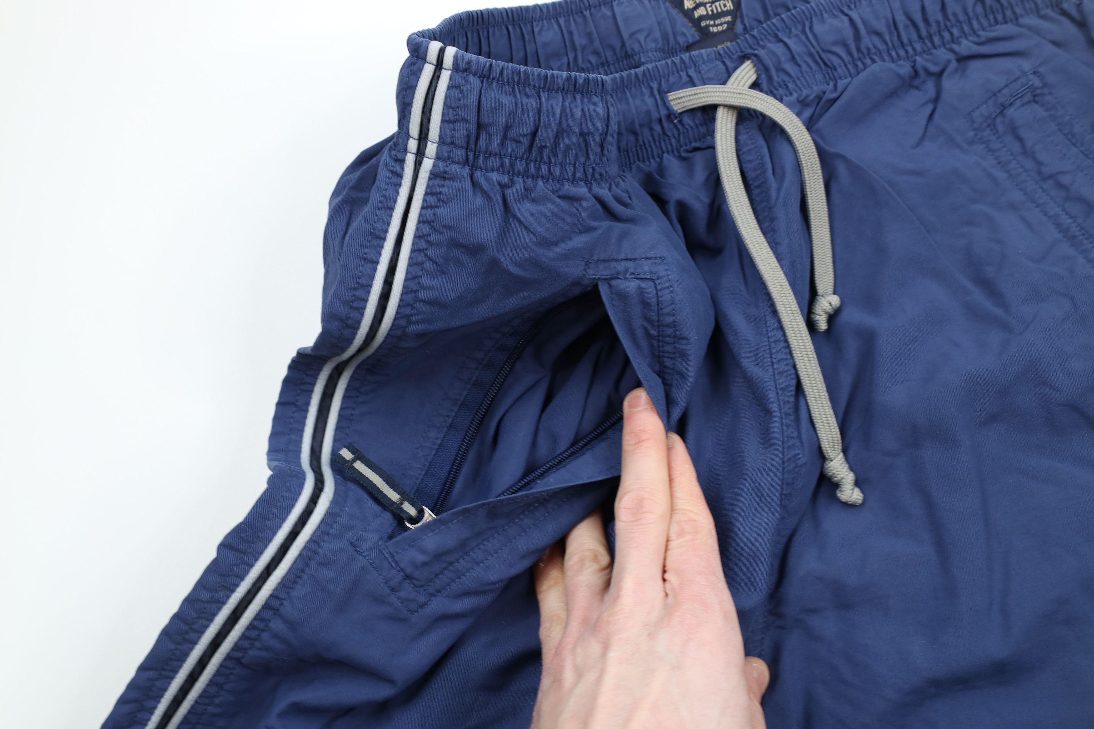Abercrombie & Fitch × Vintage Vintage 90s Abercrombie & Fitch Striped Wide Leg Pants Blue Size US 34 / EU 50 - 9 Thumbnail