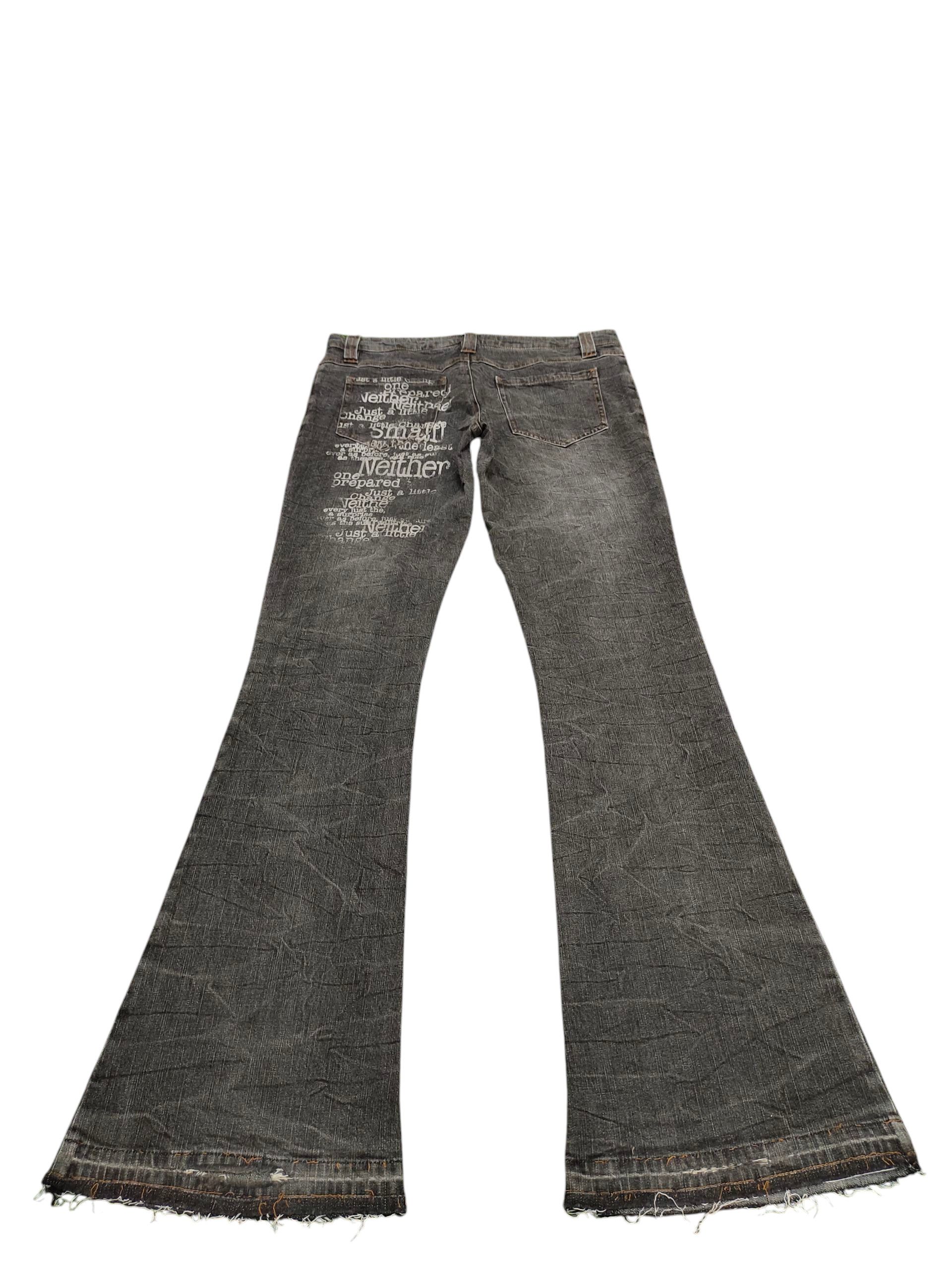 Hysteric Glamour Flare Jeans Japanese Brand Poem Printed Denim Bootcut Y2k Size US 30 / EU 46 - 9 Thumbnail