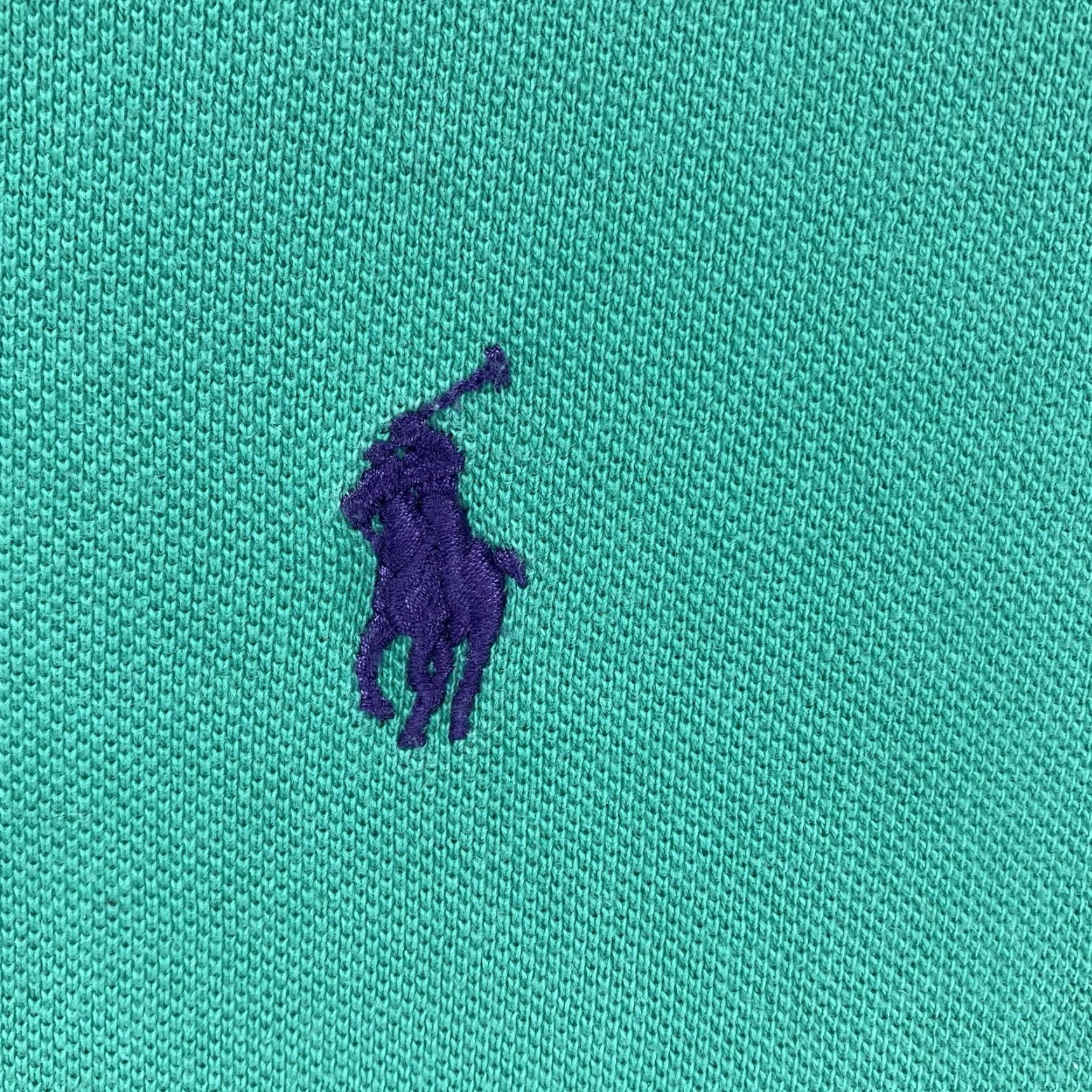 Polo Ralph Lauren VINTAGE Polo Ralph Lauren Custom Polo Shirt Mens Large Mint Green Short Sleeve Embroidered Purple Pony Classic Preppy Size US L / EU 52-54 / 3 - 3 Thumbnail