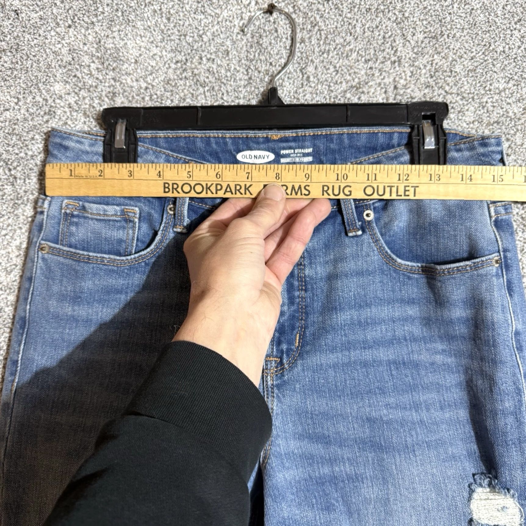 Old Navy VINTAGE Old Navy Jeans Womens Size 10 Power Straight Distressed Ripped Grunge Streetwear Jeans Womens Regular Blue 5-Pocket Denim Mid Rise Size 32" / US 10 / IT 46 - 3 Thumbnail