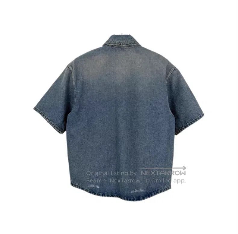 Prada Prada Blue washed triangle denim short-sleeved shirt Size US XXS / EU 40 - 2 Thumbnail