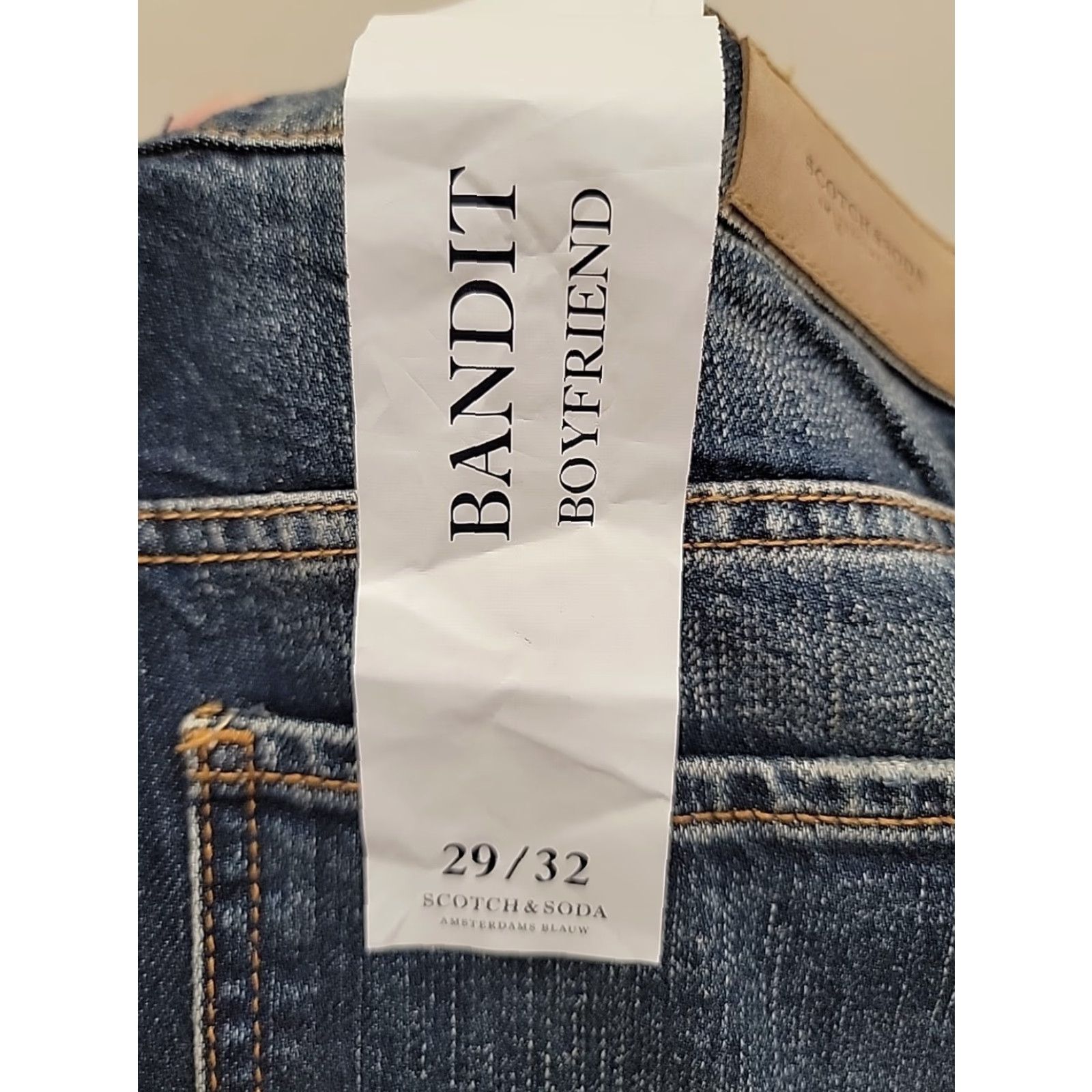 Scotch & Soda NWT Scotch & Soda Jeans Womens 29x32 Blue Bandit Slim Tapered Bandit Boyfriend Jeans Women Distressed Regular Medium Wash Blue Womens Size 29" - 6 Thumbnail