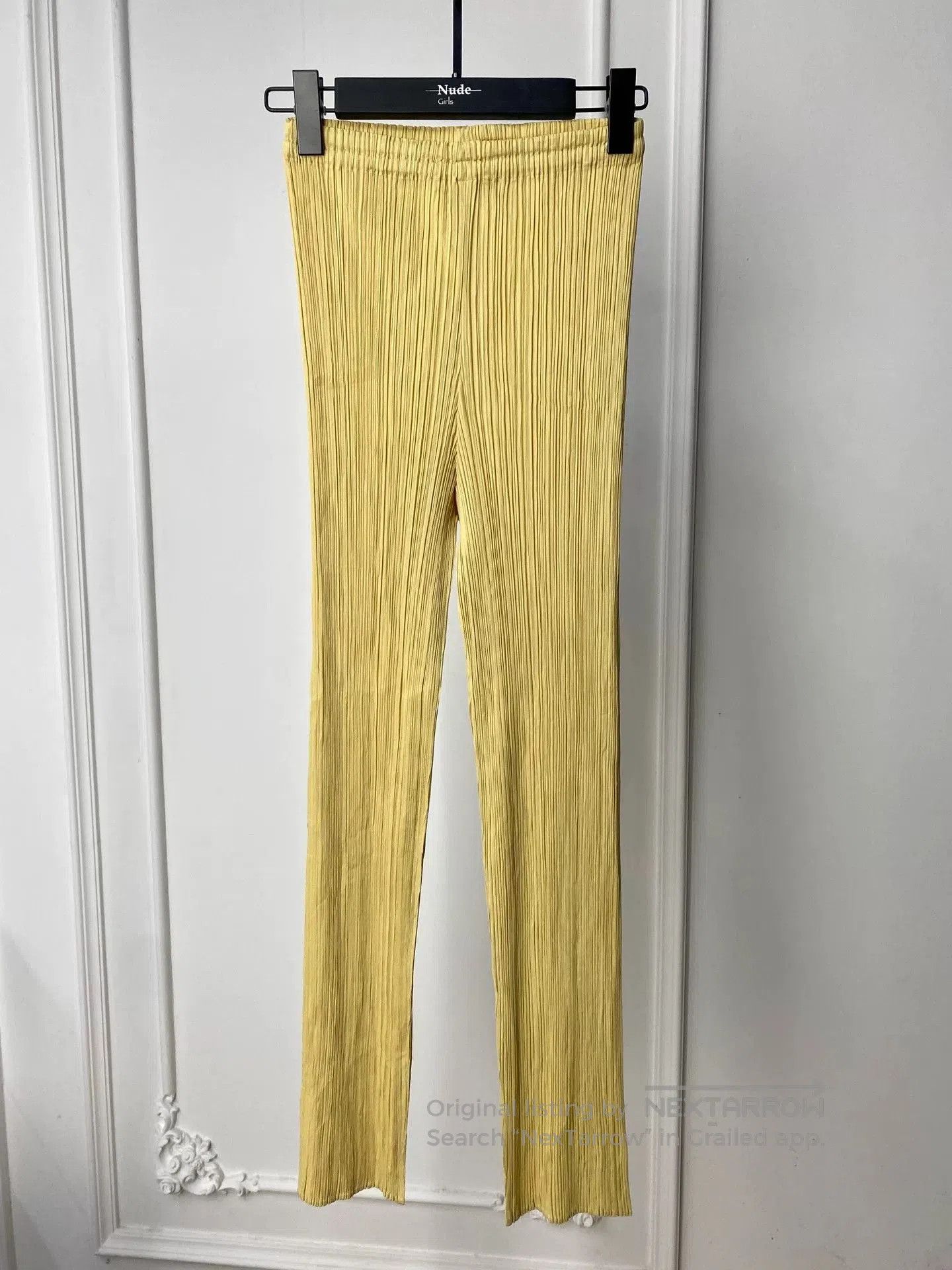 Pleats Please Issey Miyake Yellow Pants.