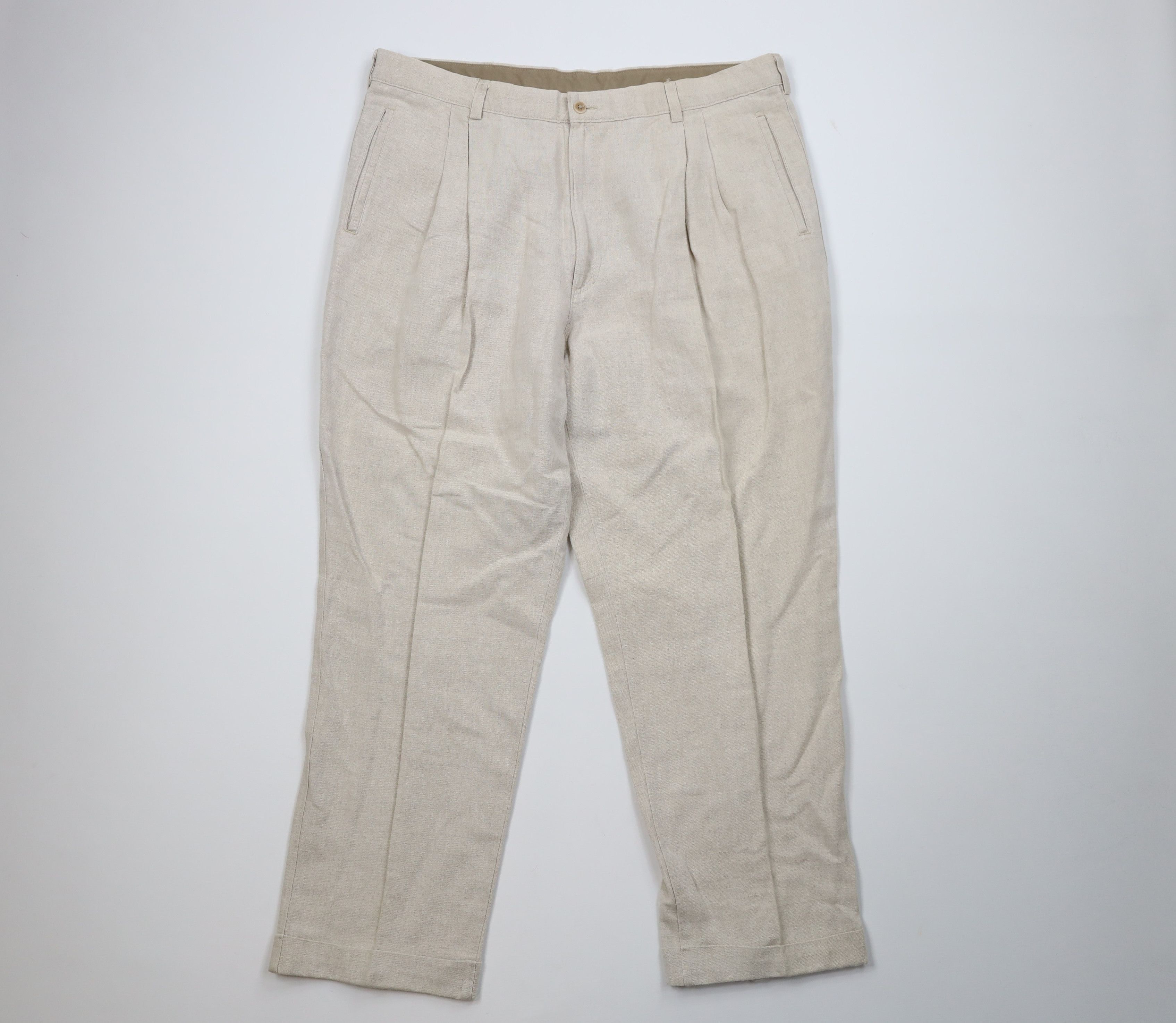 Vintage Vintage 90s Streetwear Wide Leg Chino Pants Trousers Tan Size US 38 / EU 54 - 1 Thumbnail