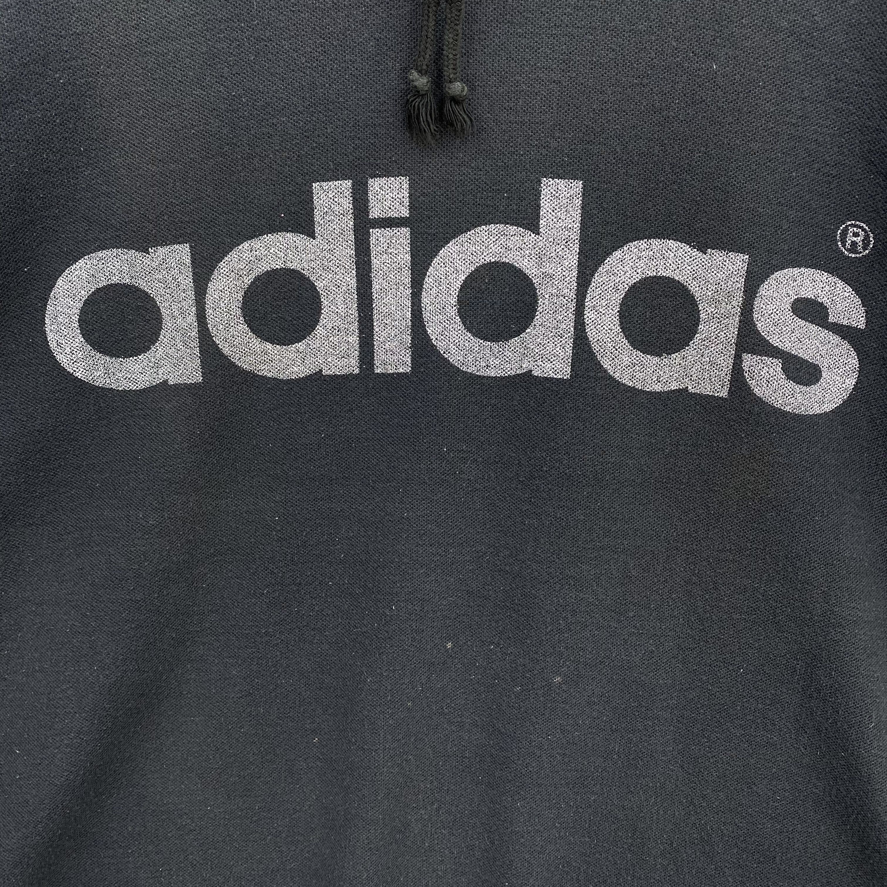 Adidas Vintage 90s Adidas Short Sleeve Hoodie Pullover Sweatshirt Size US L / EU 52-54 / 3 - 3 Thumbnail