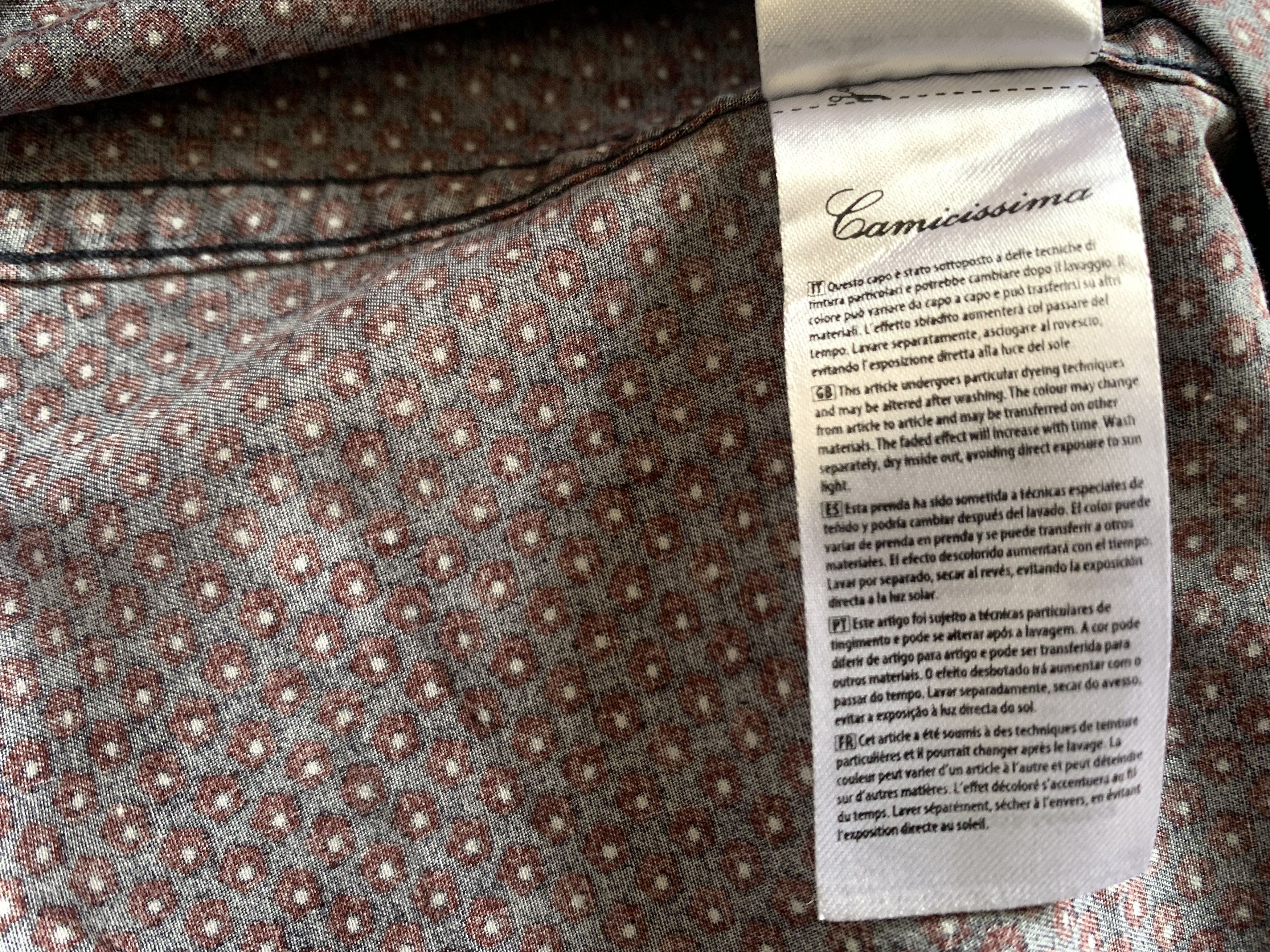 Other Camicissima Trendy Mens Burgundy Long Sleeve Shirt Size US S / EU 44-46 / 1 - 9 Thumbnail
