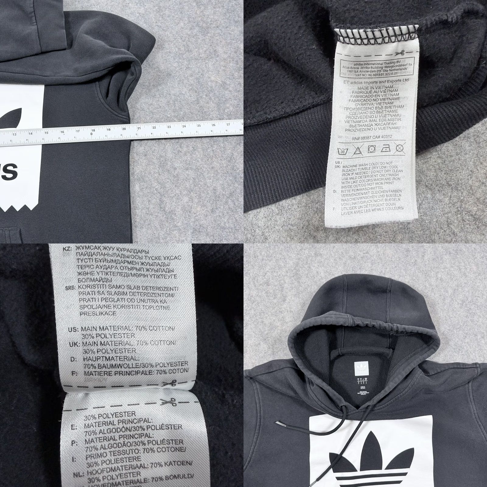 Adidas Adidas Originals Trefoil Logo Pullover Long Sleeve Hoodie Men Size S Black Size US S / EU 44-46 / 1 - 9 Thumbnail