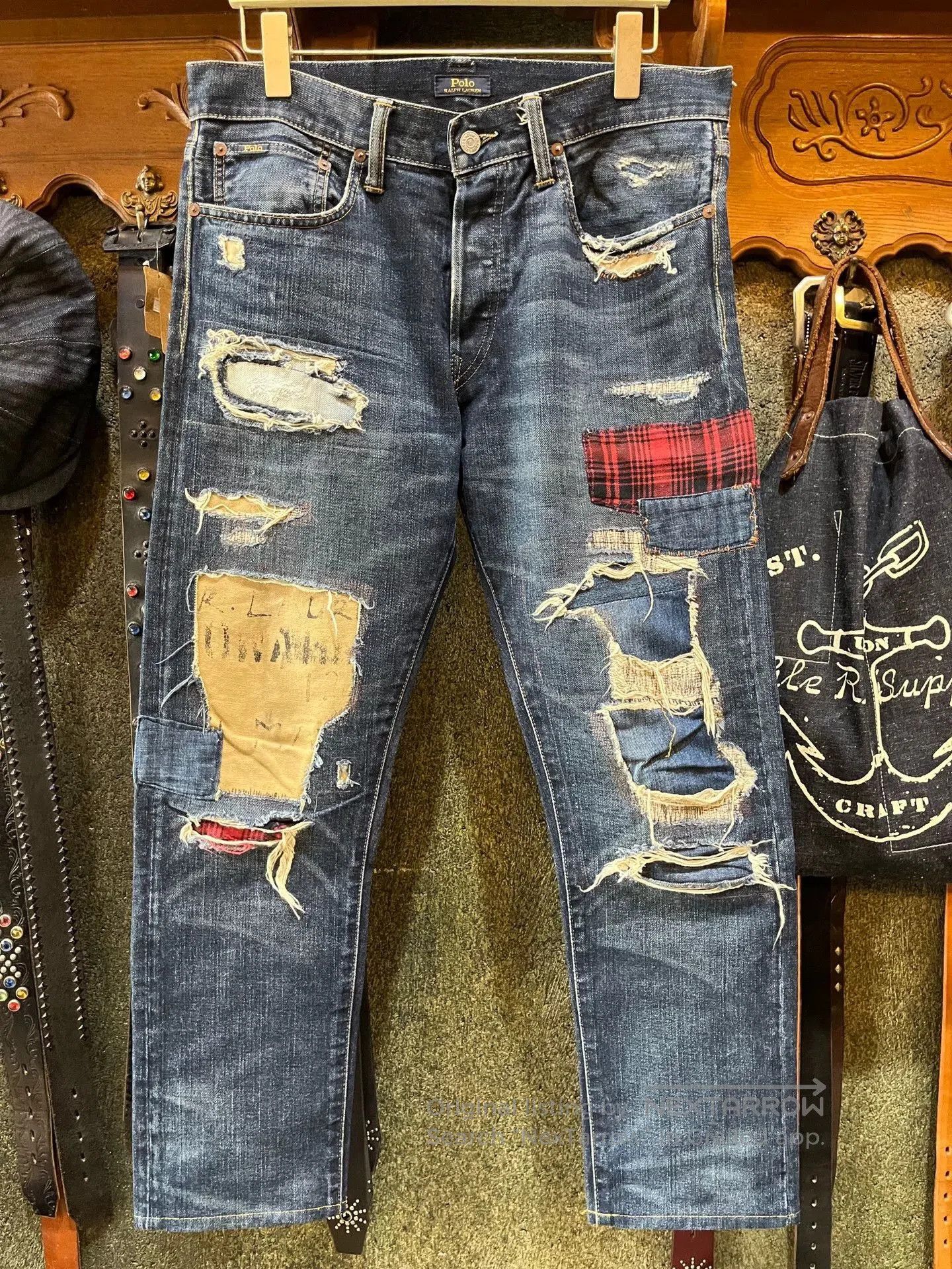 RRL Ralph Lauren rrl patchwork distressed denim jeans. Size US 32 / EU 48 - 1 Thumbnail