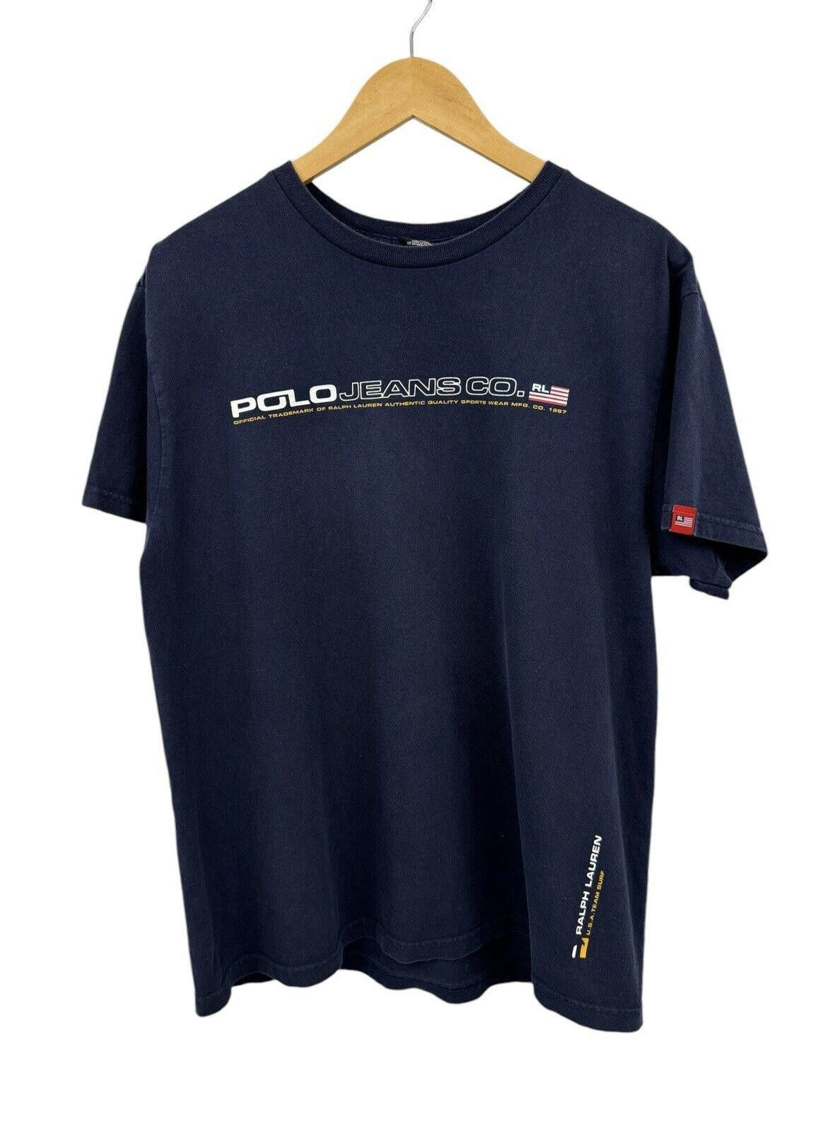 Polo Ralph Lauren Vintage Y2K Polo Jean Co USA Flag Team Surf Shirt L Size US L / EU 52-54 / 3 - 1 Thumbnail