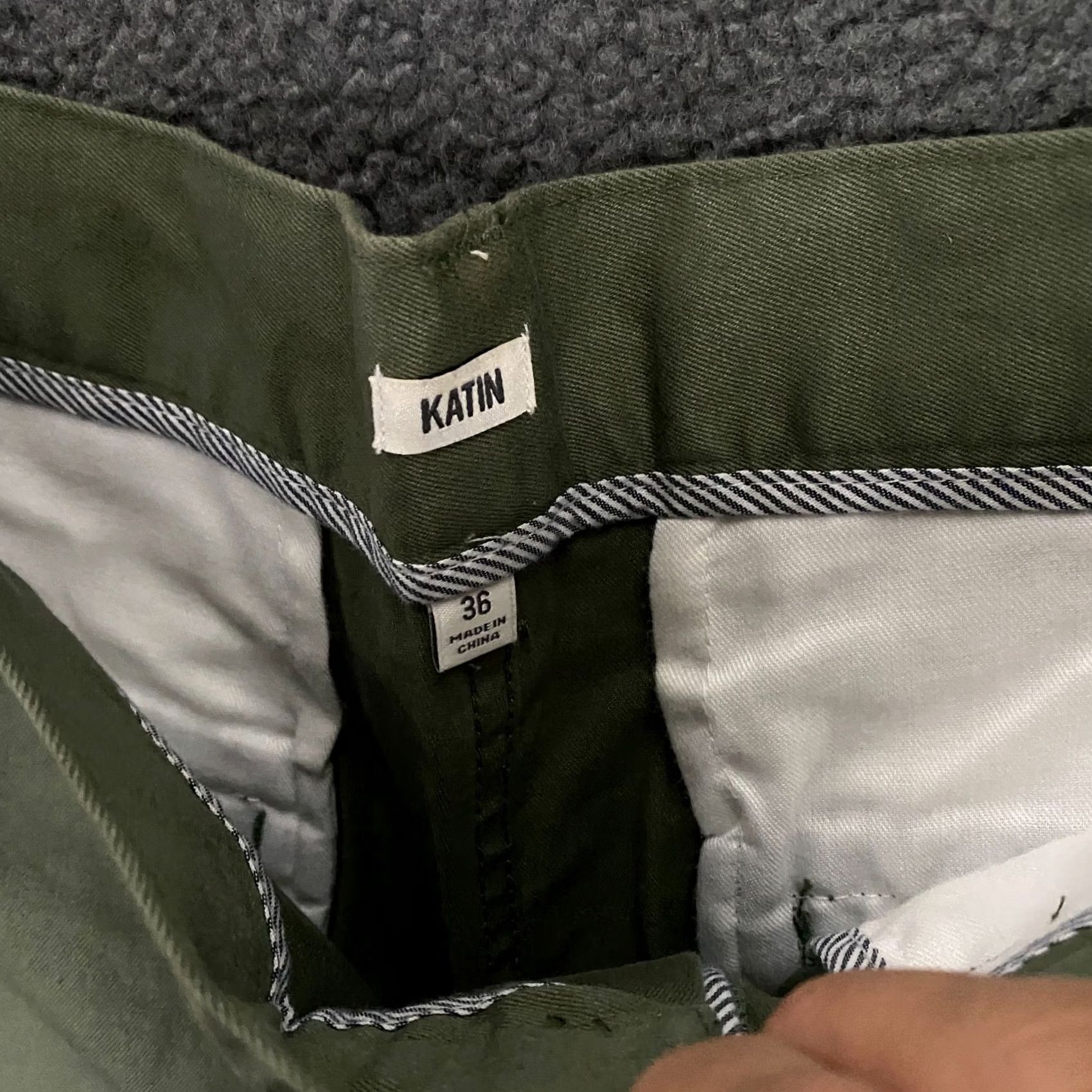Katin Kraft Pant Chino Stretch Twill Skate Surf Olive Green Size 36x32 New Mens, Men's — image 3 of 6