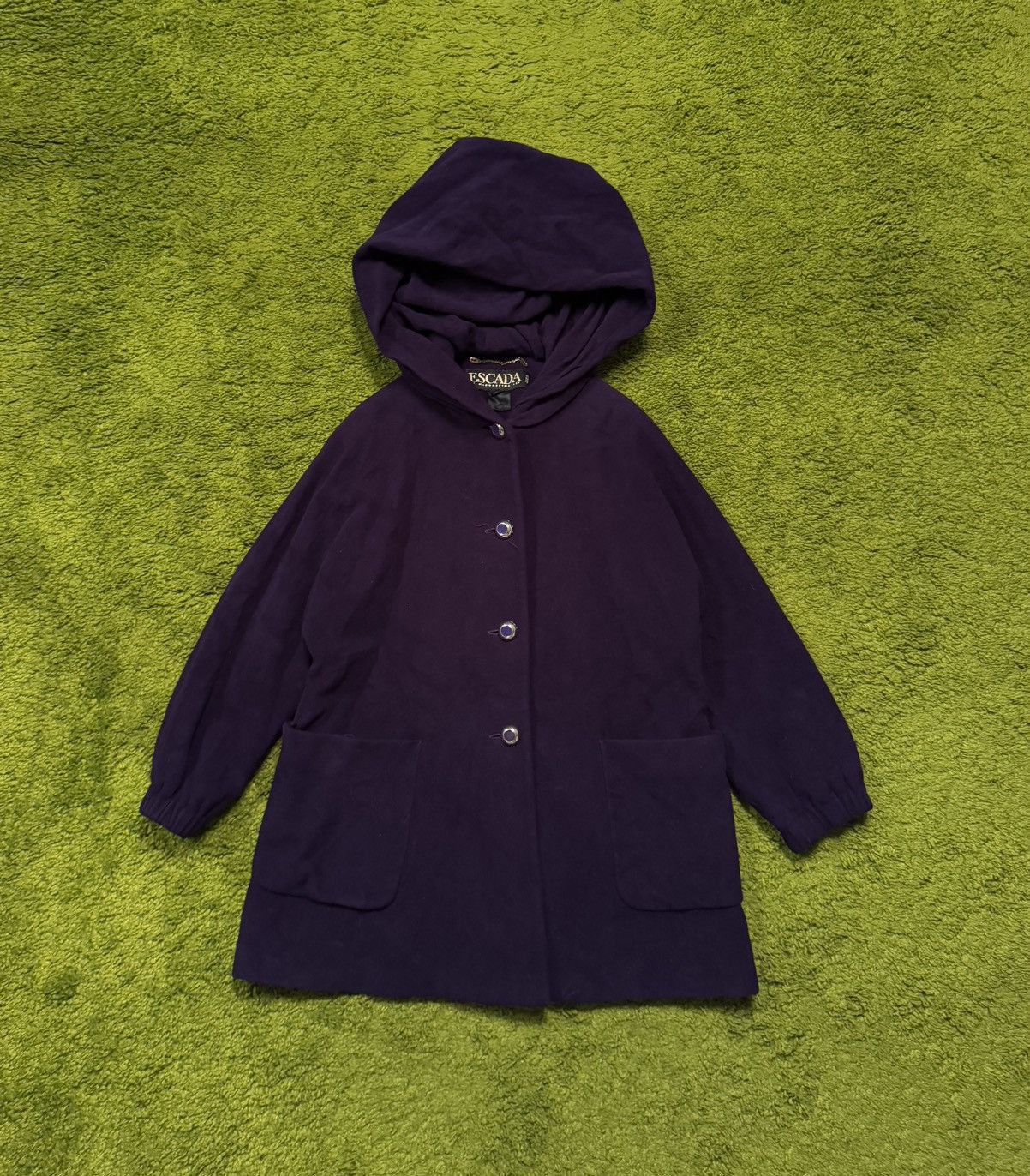 Escada × Escada Sport × Vintage Escada 1990s vintage wool purple hooded coat Size XL / US 12-14 / IT 48-50 - 1 Thumbnail