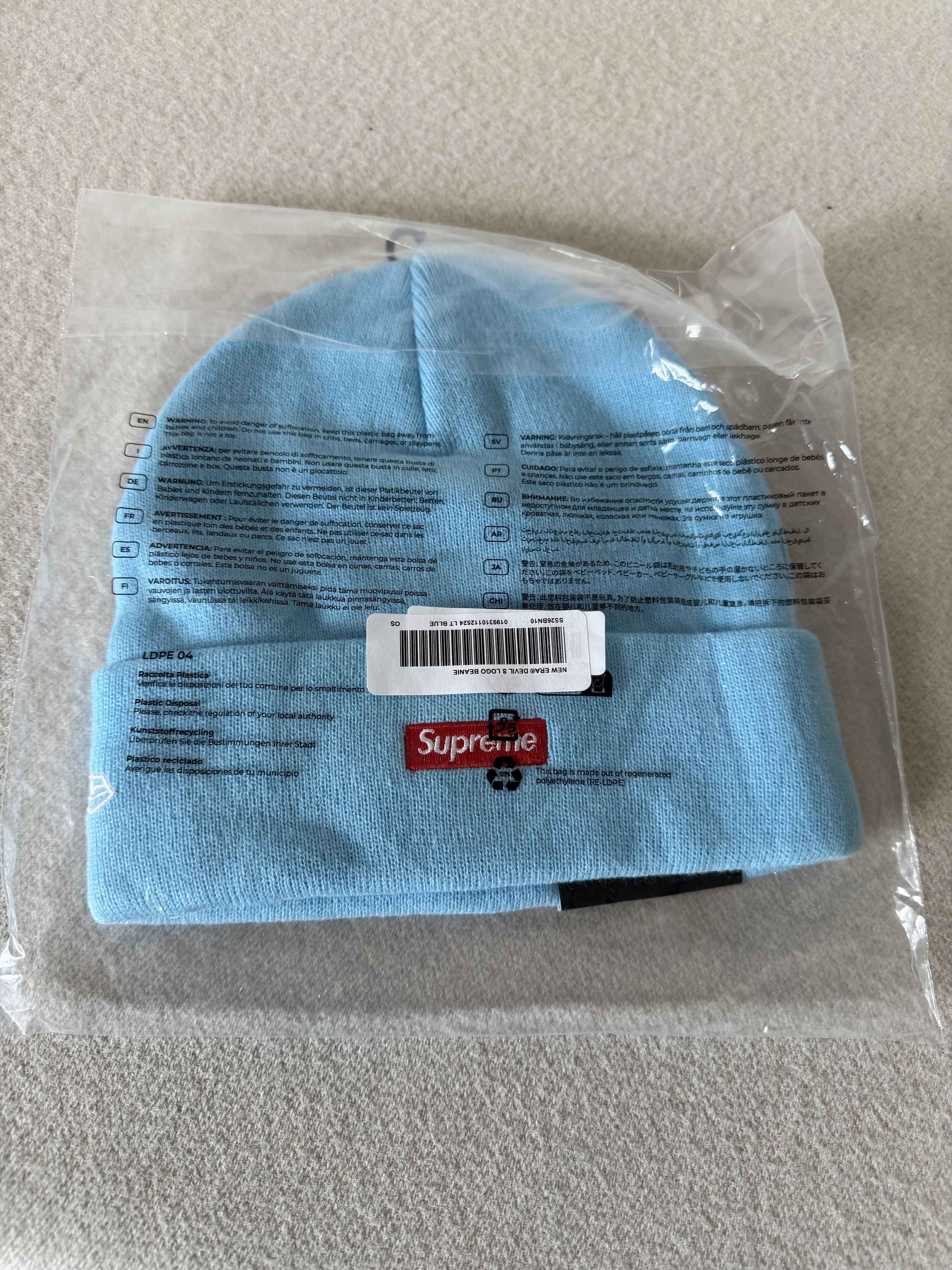 New Era × Supreme Supreme New Era Devil S Logo Beanie in Light Blue Size ONE SIZE - 2 Thumbnail
