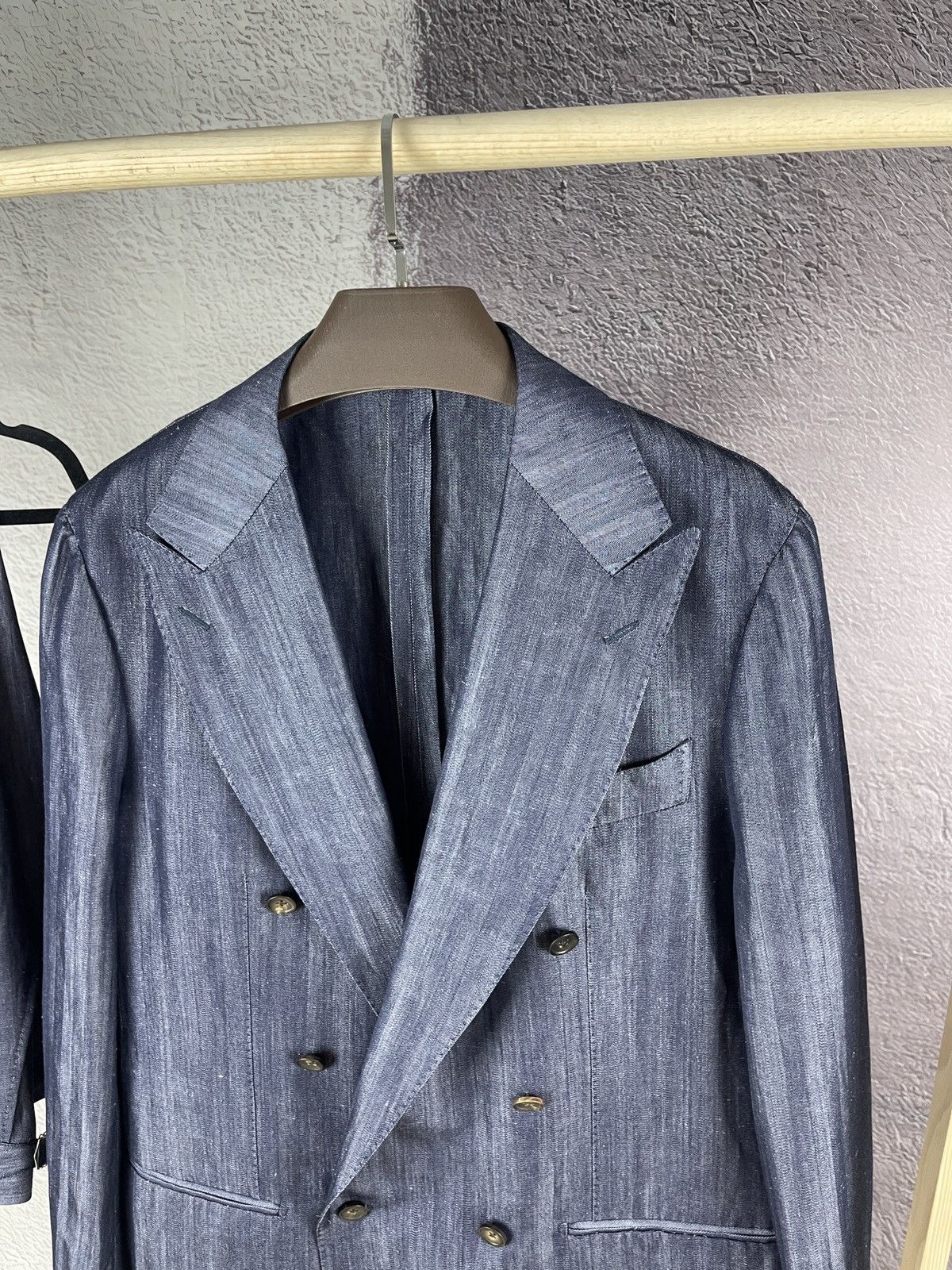 Suitsupply SUITSUPPLY Havana Low Double Breasted Slim / SOHO SA Suit Size 46R - 5 Thumbnail