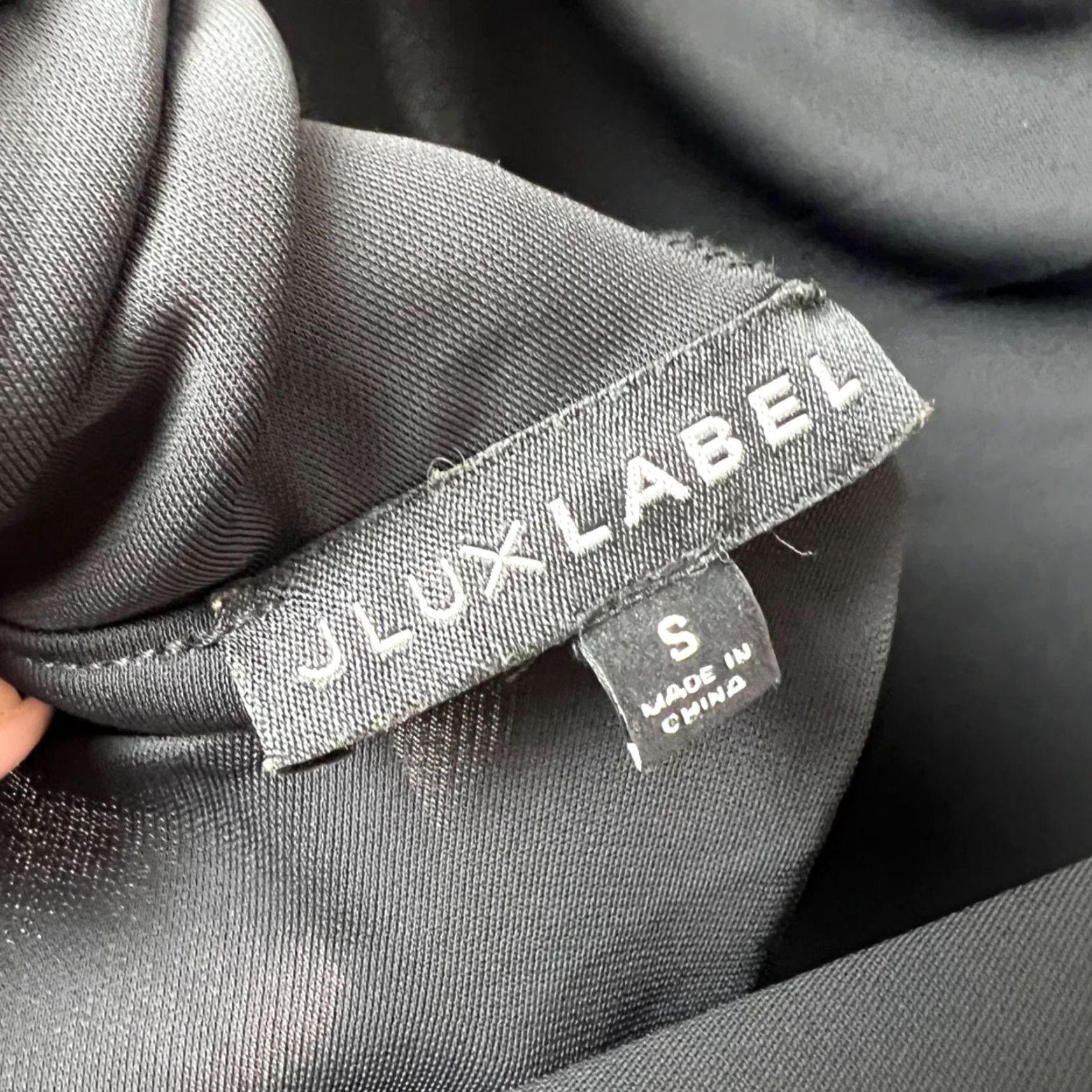 Vintage JLUXLABEL Black Long Sleeve Maxi Dress Draped Necklace Ruched Side W/ Draped Neckline & Side Ruching Womens S Size S / US 4 / IT 40 - 3 Thumbnail