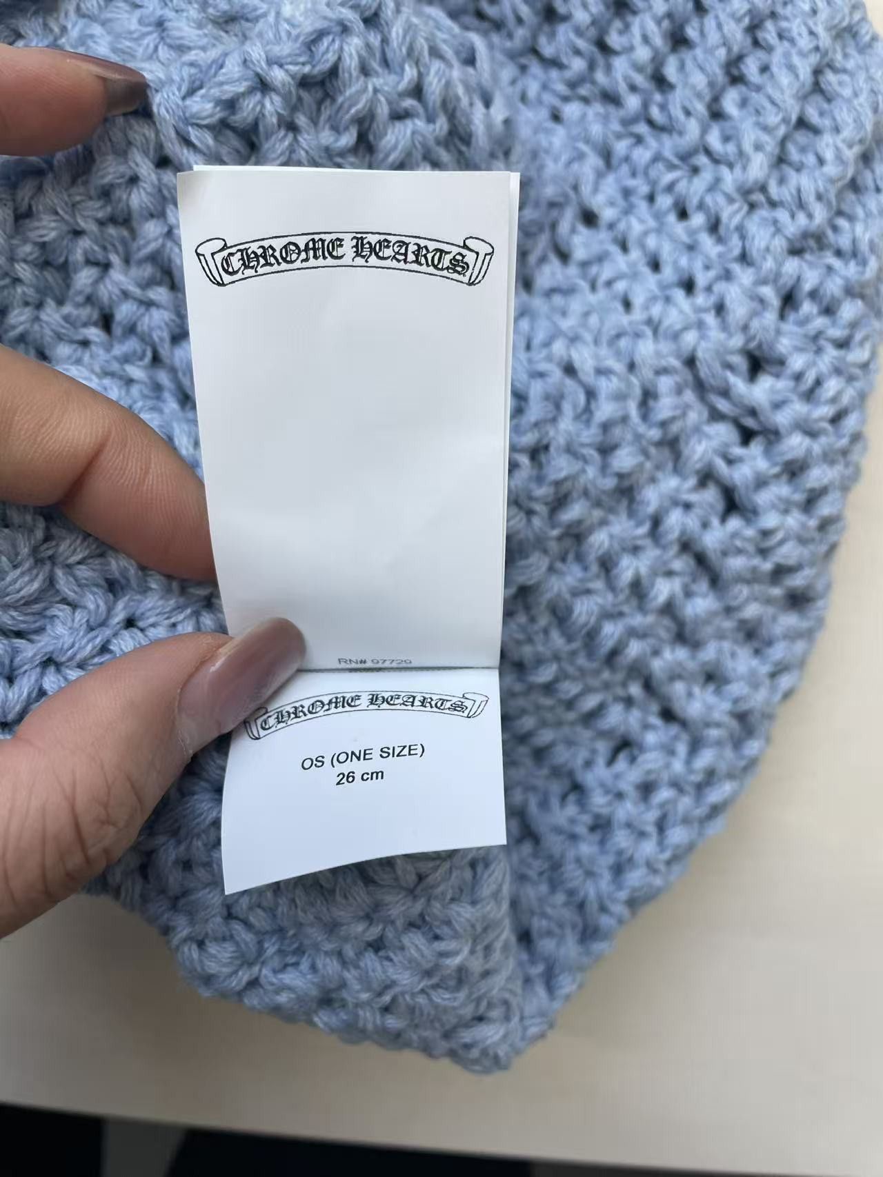 Chrome Hearts Chrome Hearts Baby Blue Cashmere Star Patch Beanie Size ONE SIZE - 13 Thumbnail