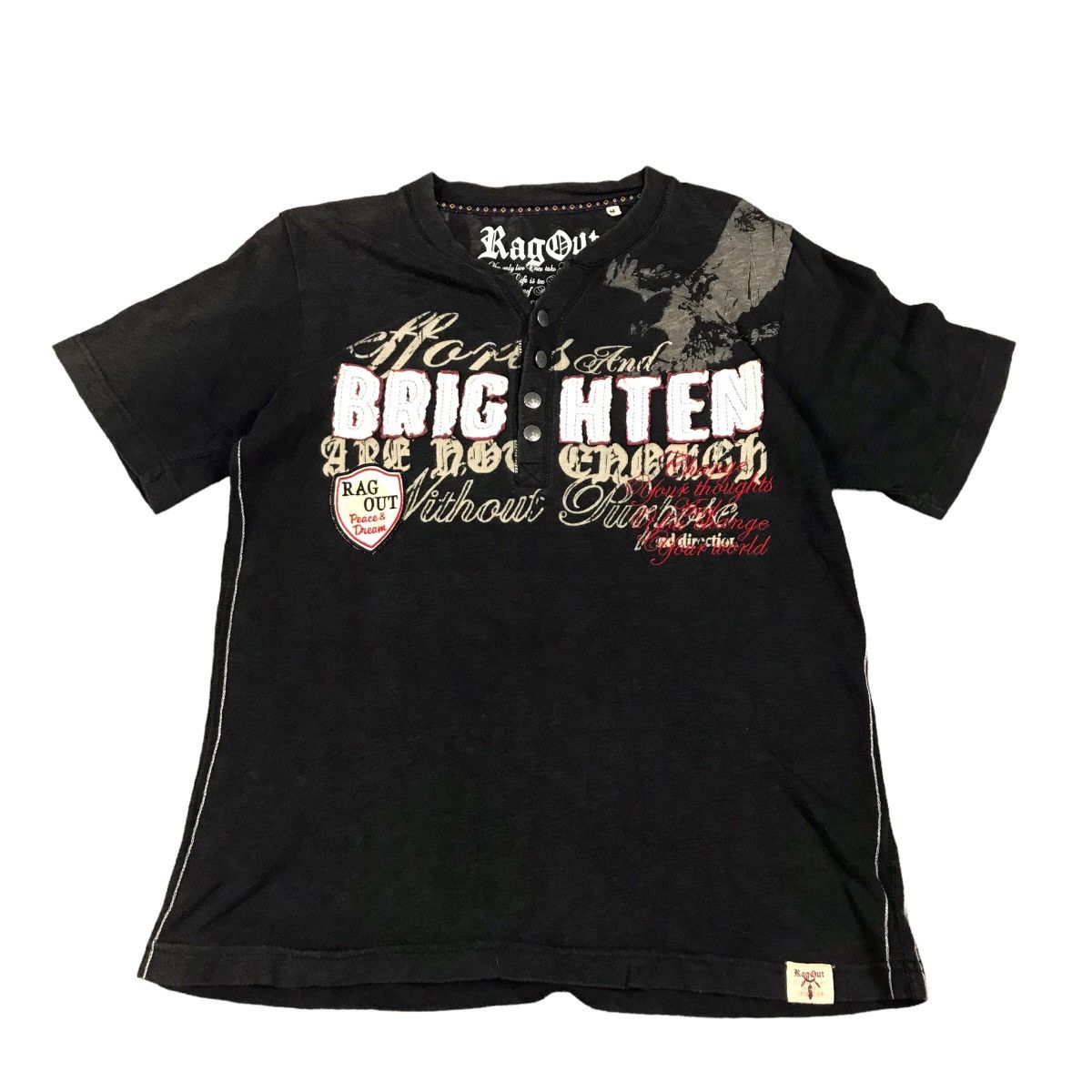 If Six Was Nine × Japanese Brand JAPANERS STYLE RAGOUT BLACK FADED TSHIRT Size US M / EU 48-50 / 2 - 1 Thumbnail