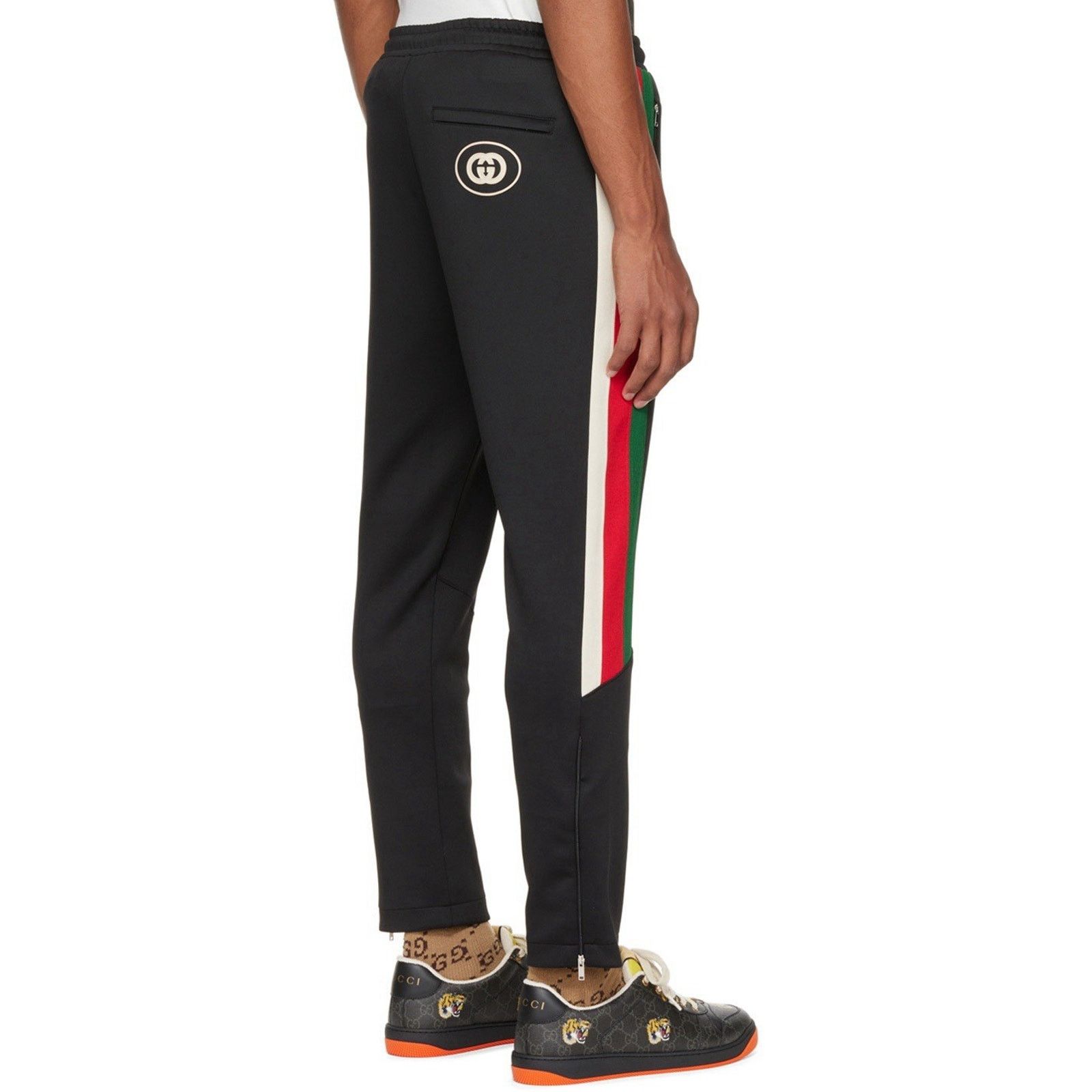 Gucci Neoprene Black Web Jogging Pants 3XL (36”) 698461