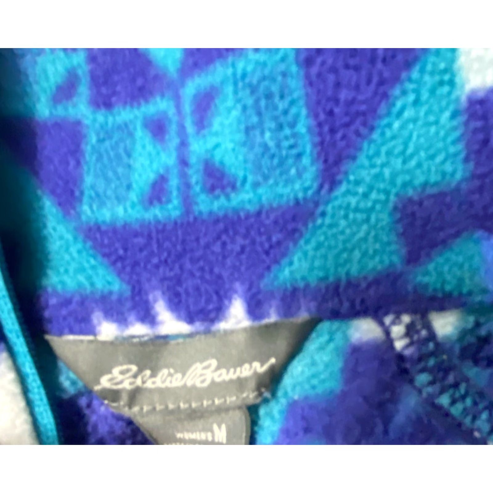Eddie Bauer Eddie Bauer Womens Medium Blue Multicolor Aztec Fleece 1/4 Zip Up Pullover Sweatshirt Size M / US 6-8 / IT 42-44 - 3 Thumbnail