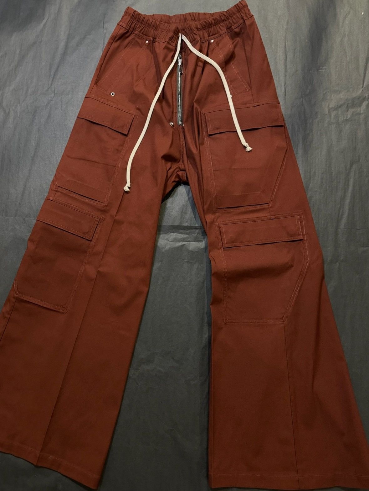 image of Rick Owens Cargobelas in Gray Red, Men's (Size 32)
