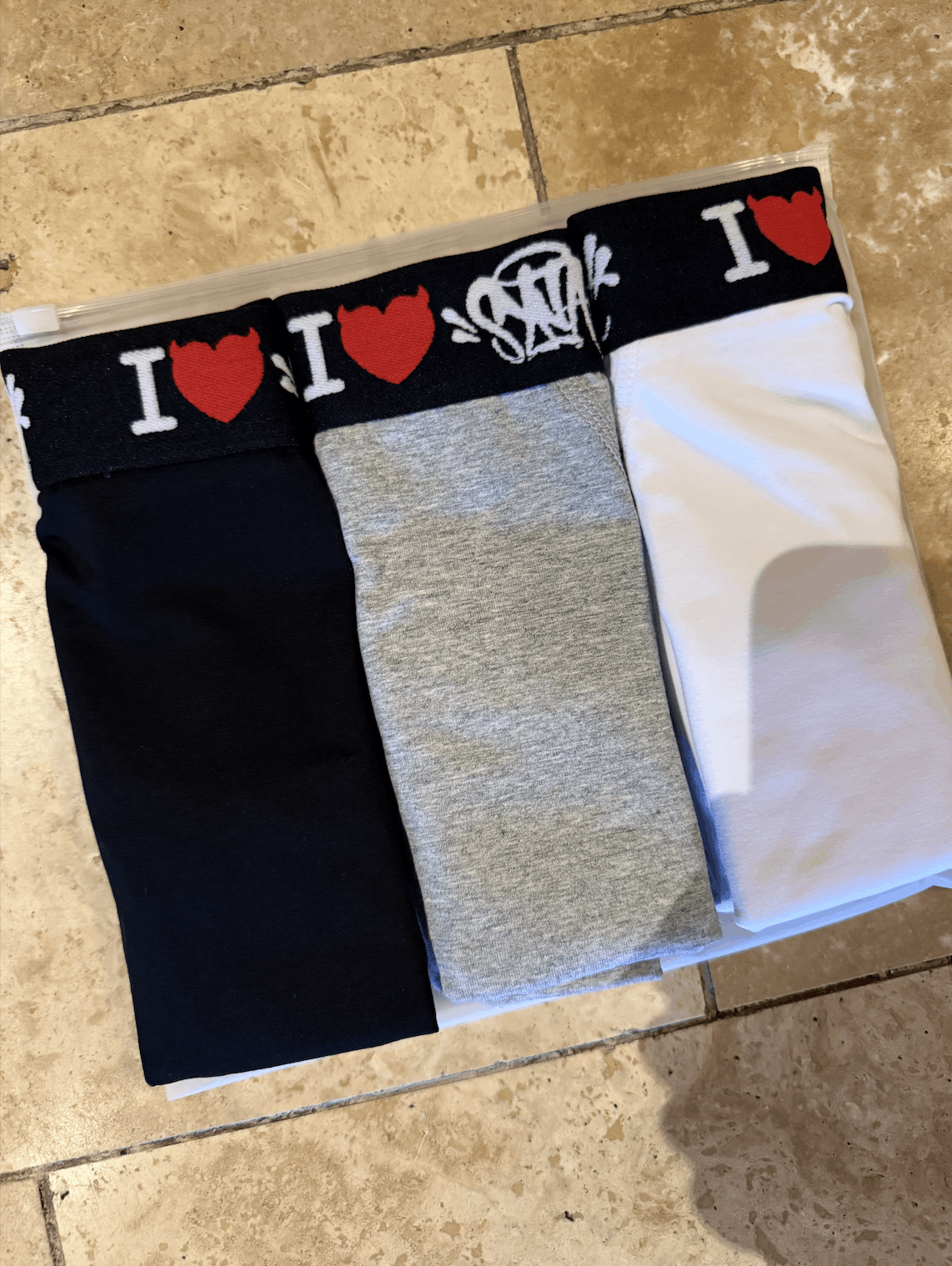 下着・アンダーウェア Synaworld I HEART SYNA 3 PACK BOXER XS Corteiz × Trapstar London Syna World 3 Pack I LOVE SYNA