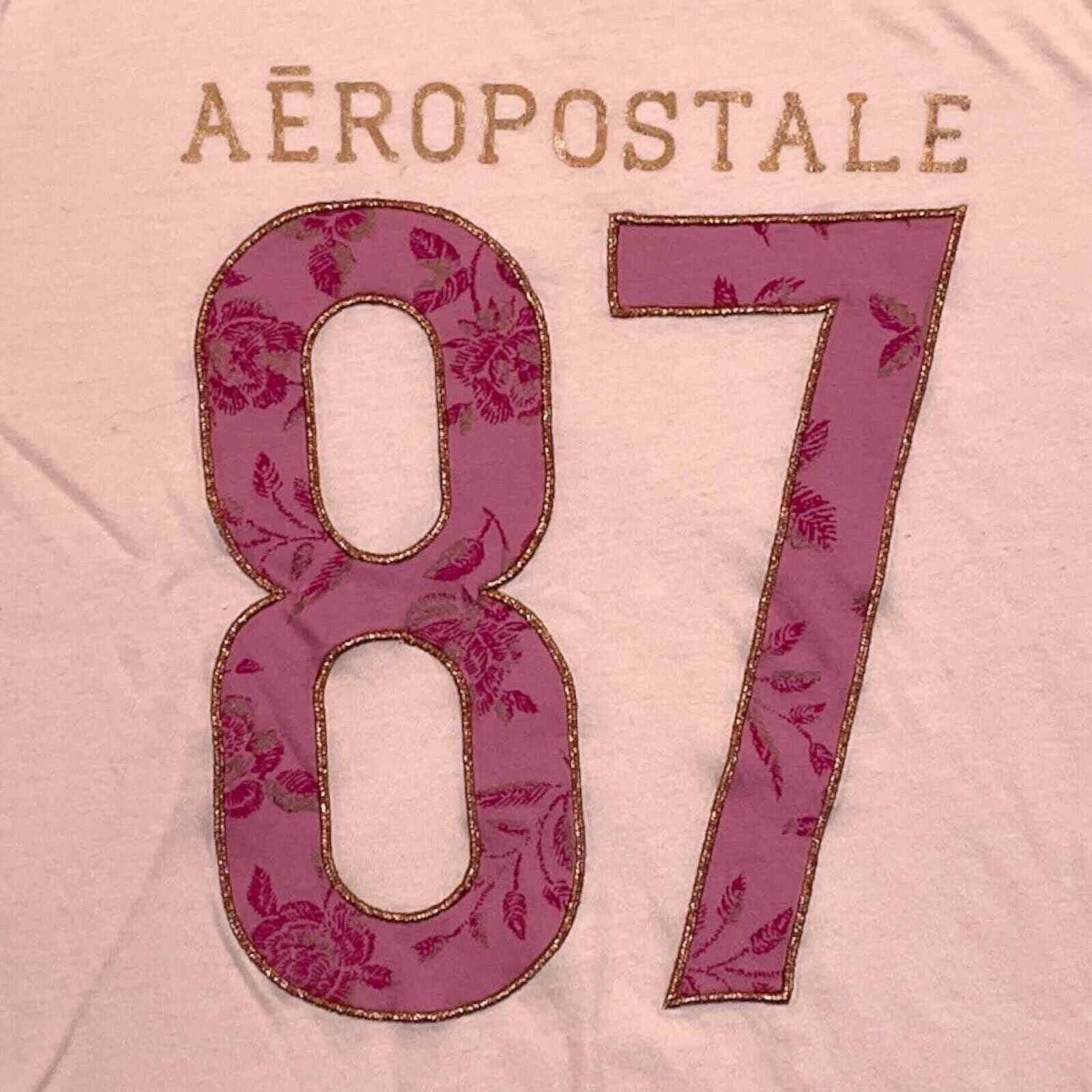 Aeropostale Aeropostale Womens Size Small T-Shirt Applique 87 Pink Size S / US 4 / IT 40 - 3 Thumbnail
