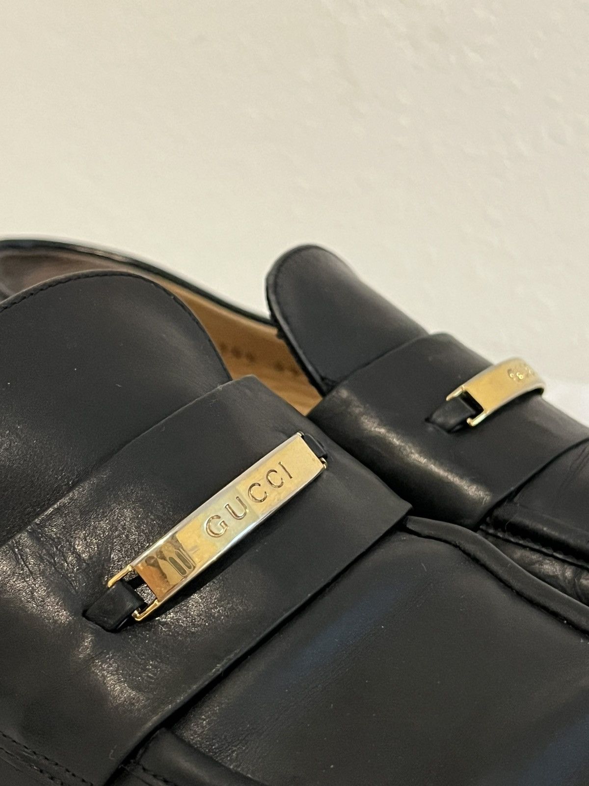 Gucci Black Leather Gucci Loafers Size US 8.5 / IT 38.5 - 8 Thumbnail