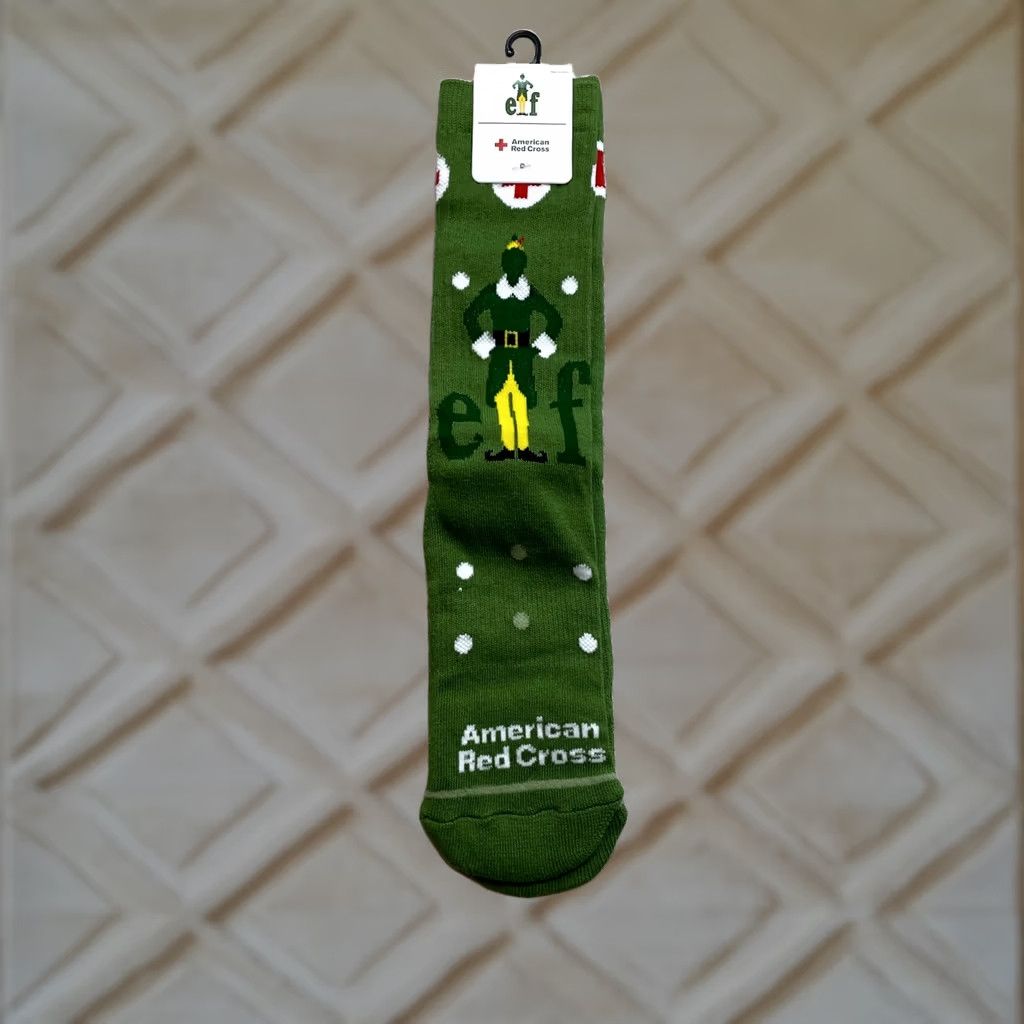 Vintage VINTAGE American Red Cross Elf Movie Green Socks Adult Unisex 2023 New NWT Christmas Size ONE SIZE - 1 Thumbnail