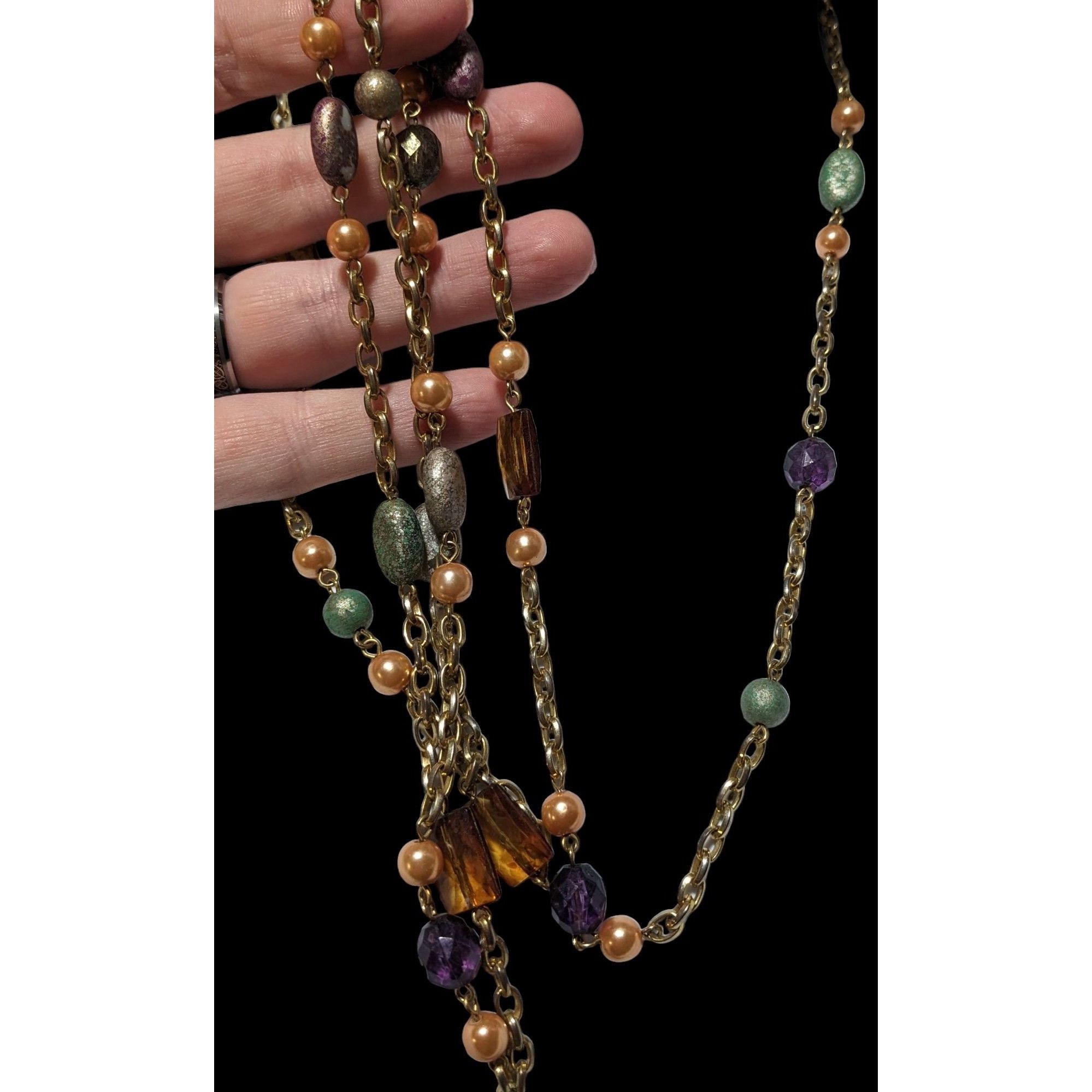Other Bohemian Beaded Pearl Gold Chain Necklace Size ONE SIZE - 2 Thumbnail