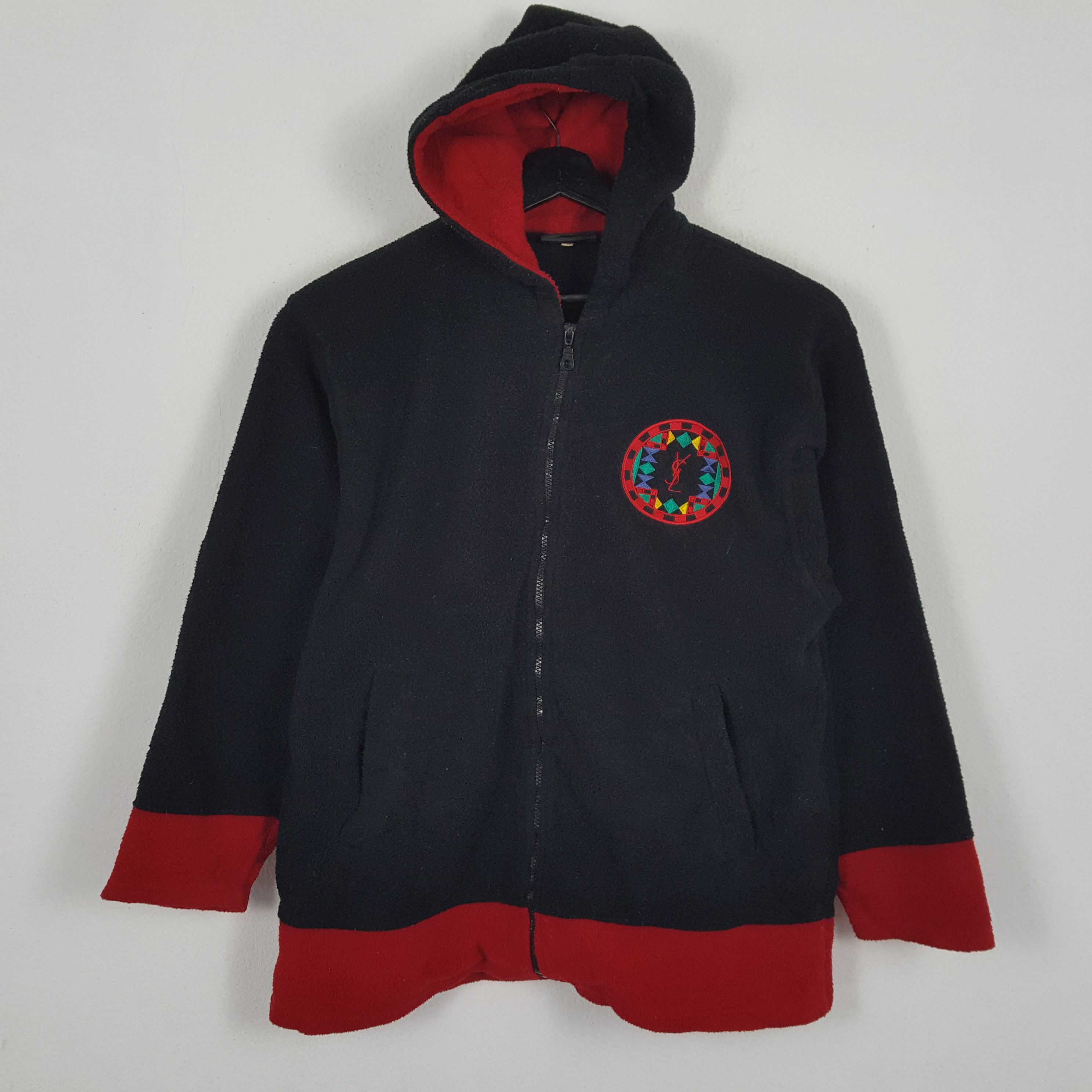 Vintage YVES SAINT LAURENT Logo Spellout Design Zipper Hoodies Size US M / EU 48-50 / 2 - 1 Thumbnail