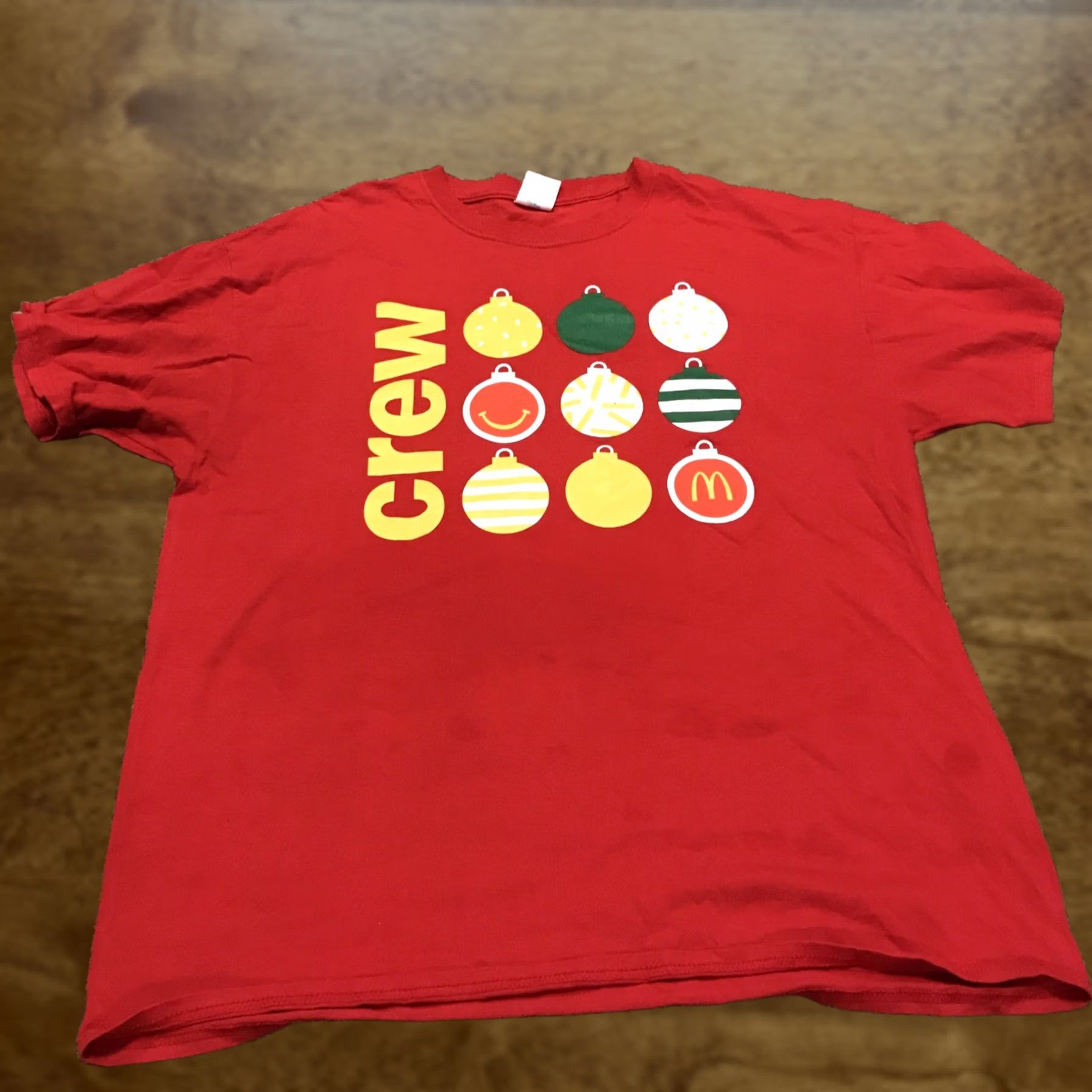 Vintage VINTAGE McDonald’s Workwear Shirt Unisex XL Red Cotton 30” Length 22" Chest - 1990s 2000s Christmas Crew Men Women Size US XL / EU 56 / 4 - 1 Thumbnail