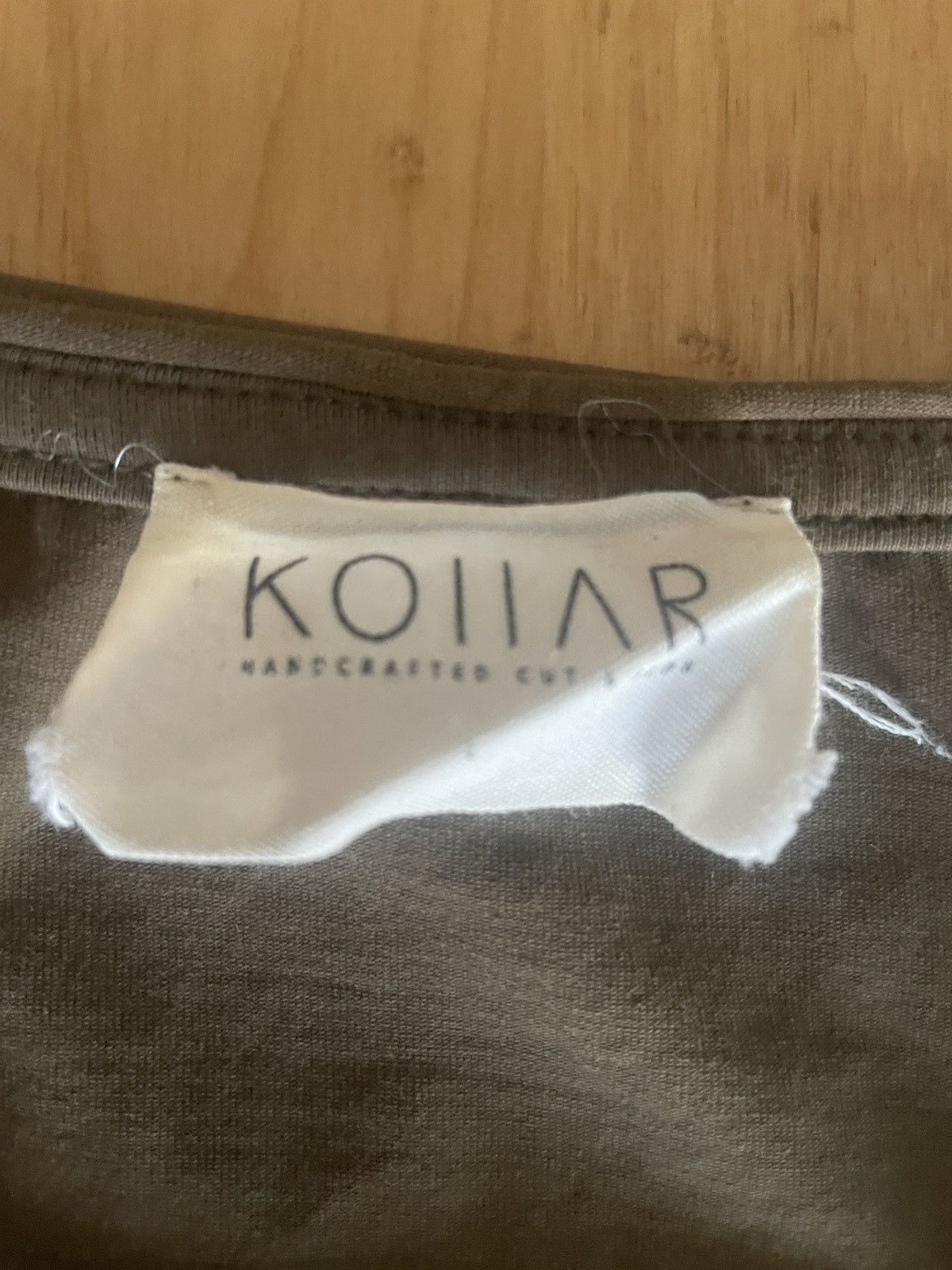 Kollar Clothing Dark Green Distressed Scoop Tee Size US L / EU 52-54 / 3 - 2 Thumbnail