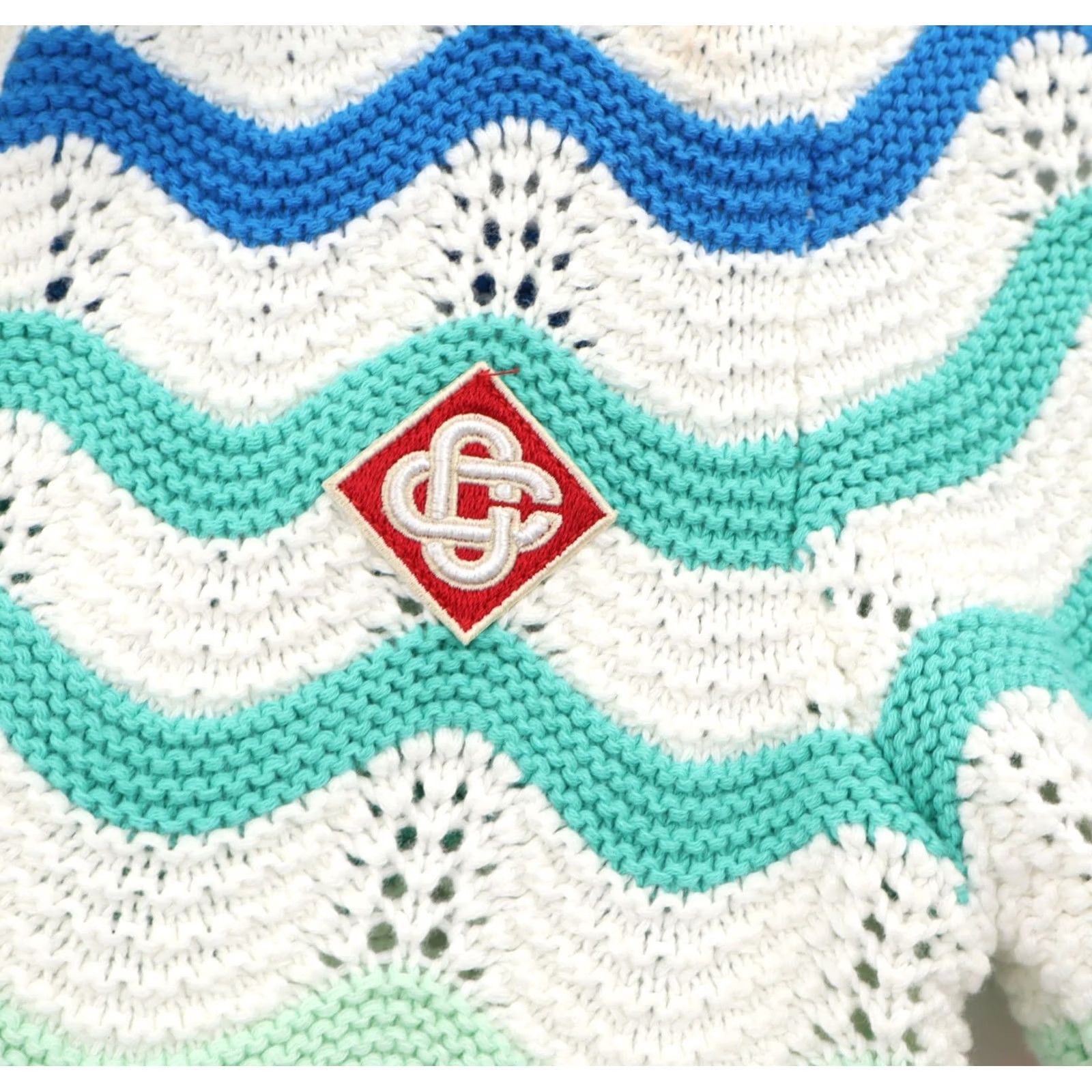 Casablanca Casablanca Women’s Polo Top Cropped Crocheted Multi Color XS Crochet Short Sleeve Polo Shirt Womens Varsity Casual Party/Cocktail Top Size XS / US 0-2 / IT 36-38 - 3 Thumbnail