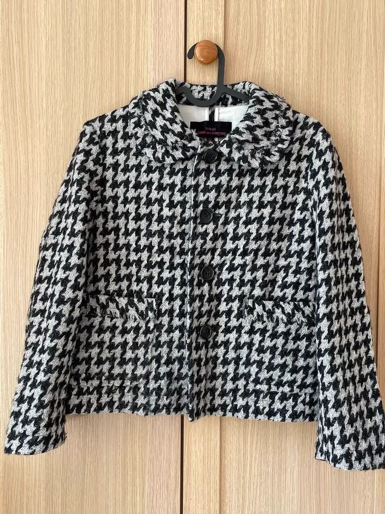 Stylish Wool Houndstooth Collar Blazer 2505-Nextarrow