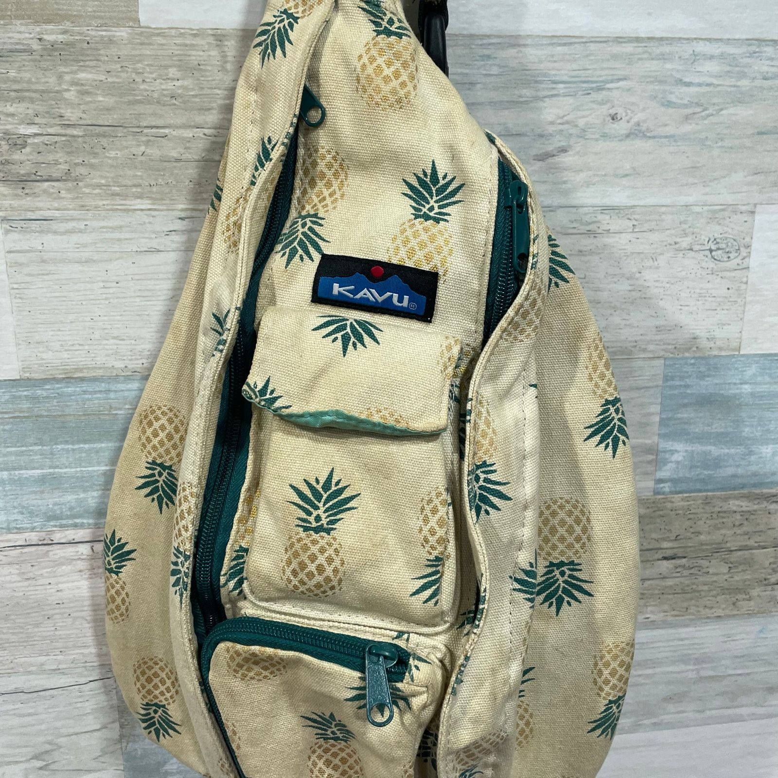 KAVU Kavu Rope Sling Bag Pineapple Tan Natural Cotton Canvas Size ONE SIZE - 3 Thumbnail
