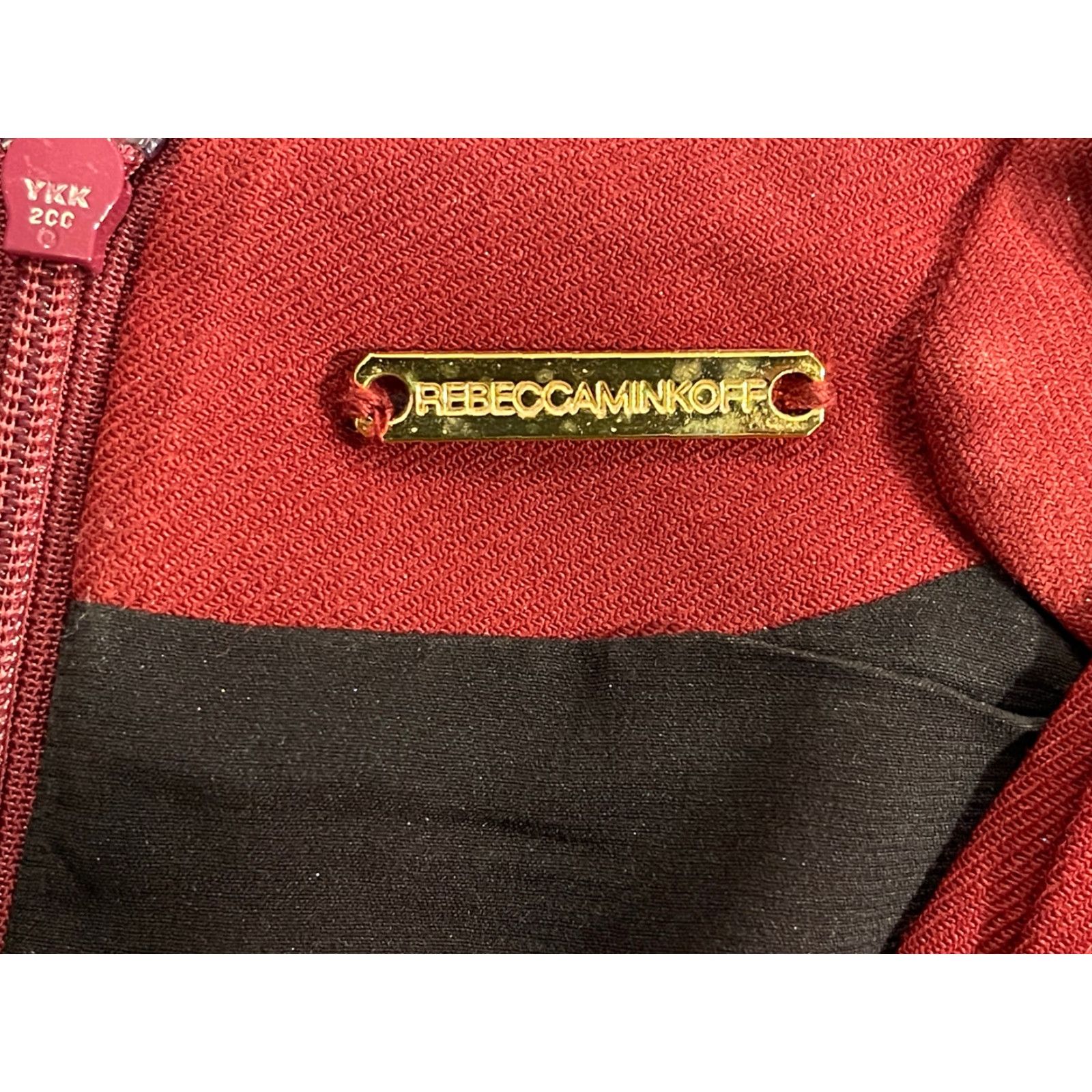 Rebecca Minkoff Rebecca Minkoff Arlington Dress Wool Red Black Lambskin Leather Bodycon Dress 0 Regular Women Knee Length Size XS / US 0-2 / IT 36-38 - 5 Thumbnail