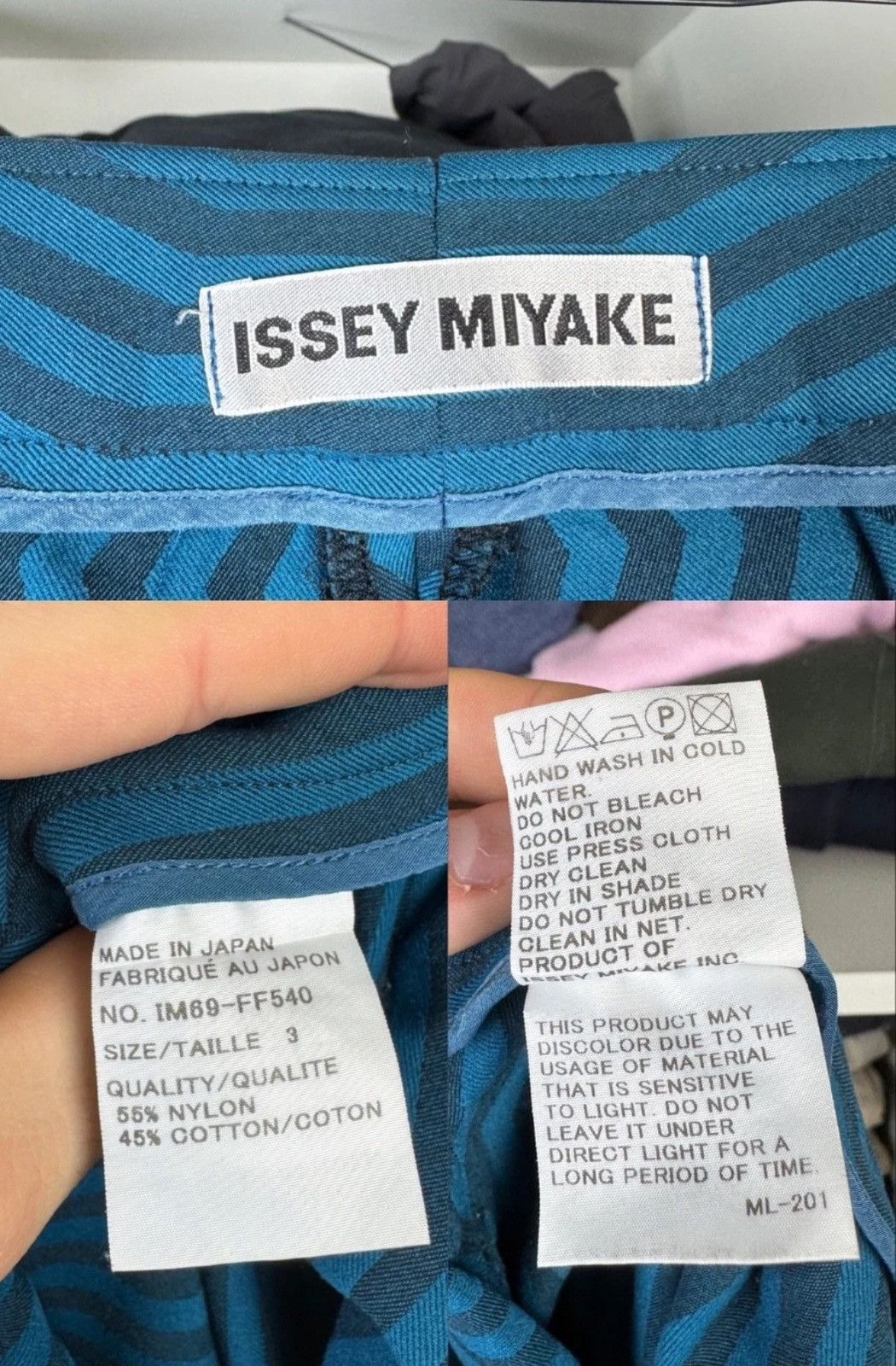 Issey Miyake Issey Miyake Women's Geometric Print Pants Trousers Size 3 Size 27" / US 4 / IT 40 - 4 Thumbnail