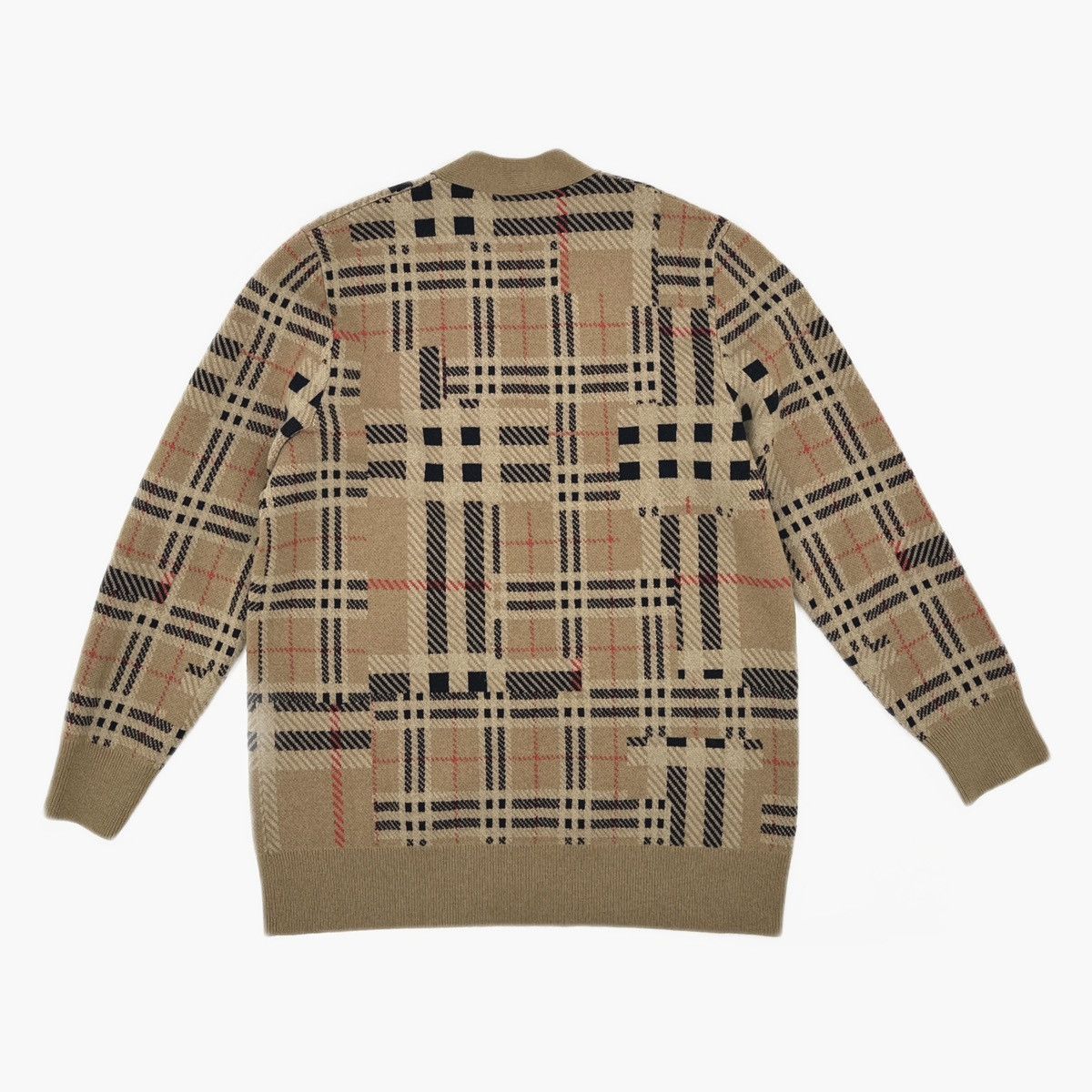 Burberry Burberry Check Cashmere Jacquard Cardigan Size US L / EU 52-54 / 3 - 2 Thumbnail