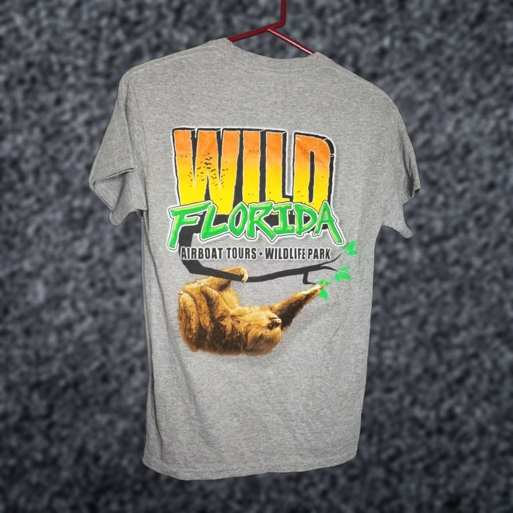 Gildan Mens S Florida Wild Souvenir Sloth Double Sided T Shirt Size US S / EU 44-46 / 1 - 1 Thumbnail