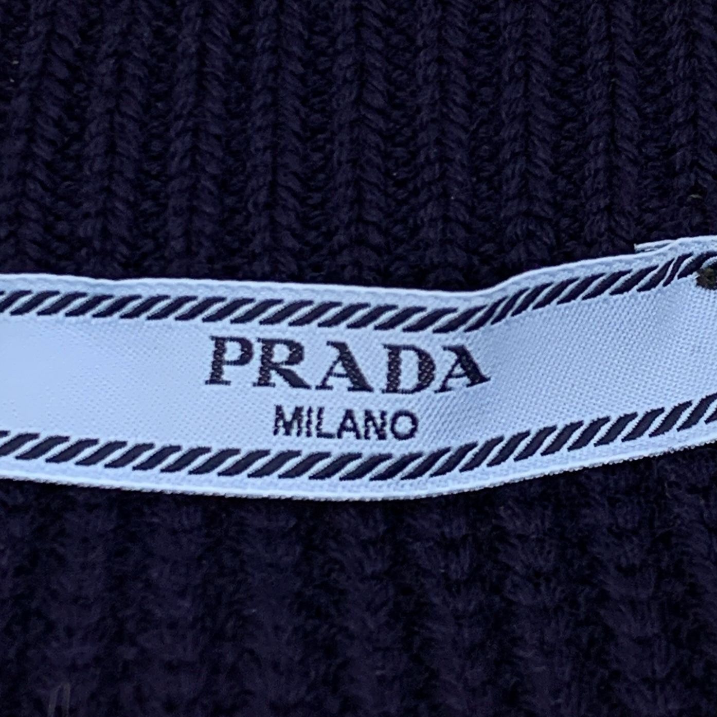 Prada PRADA Milano Navy Cropped Sweater With Gold Buttons 100% Vir Size XS / US 0-2 / IT 36-38 - 5 Thumbnail