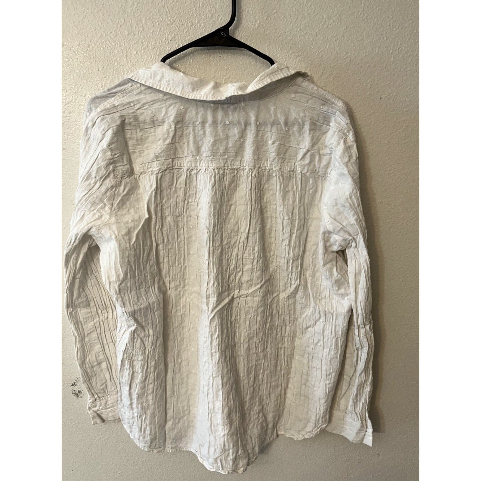 Loft VINTAGE Loft Women's Long Sleeve V-Neck Collared Cotton Blouse XL White Office Casual Size XL / US 12-14 / IT 48-50 - 3 Thumbnail