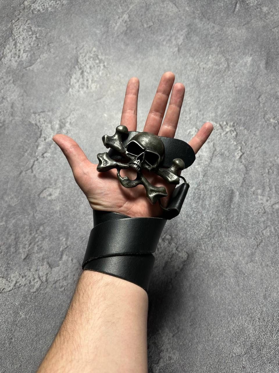 Vintage CRAZY SKULL ☠️ BELT LEATHER Size ONE SIZE - 2 Thumbnail