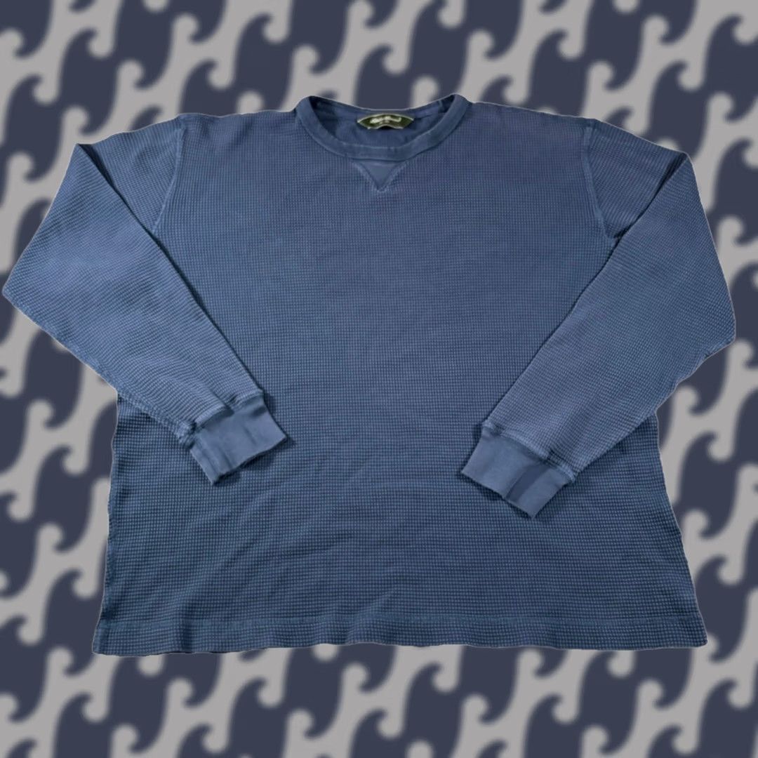 Eddie Bauer VINTAGE Eddie Bauer Mens Shirt Waffle Knit Long Sleeve Navy Blue XL Regular 90s Outdoor Thermal Mens Size US XL / EU 56 / 4 - 1 Thumbnail