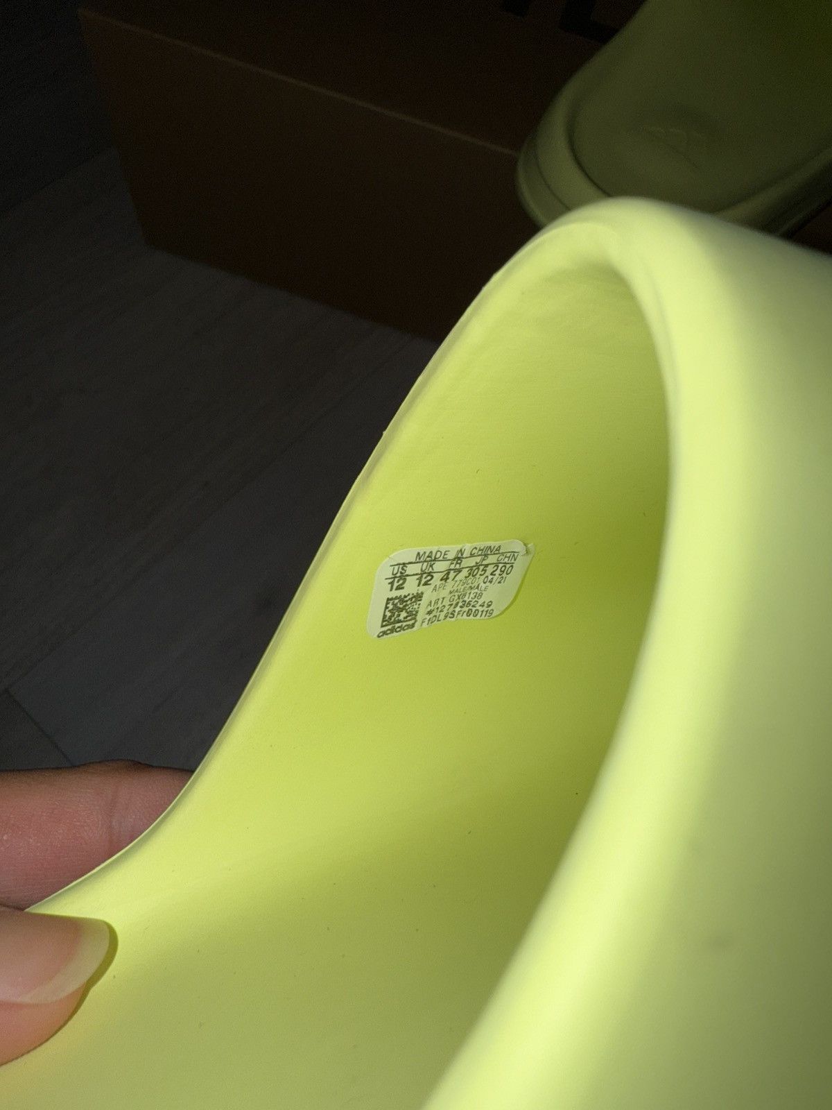 Adidas × Kanye West Adidas Yeezy Slide Green Glow 2022 Size US 12 / EU 45 - 7 Thumbnail