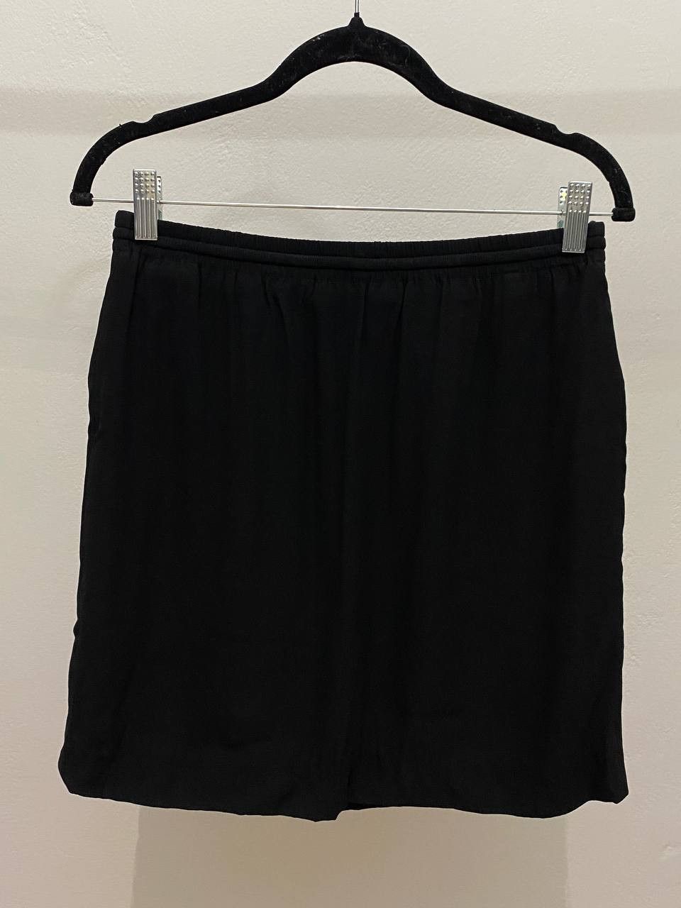 Celine Celine Black Zipper Pockets Drawstring Crepe Mini Skirt Size 26" / US 2 / IT 38 - 6 Thumbnail